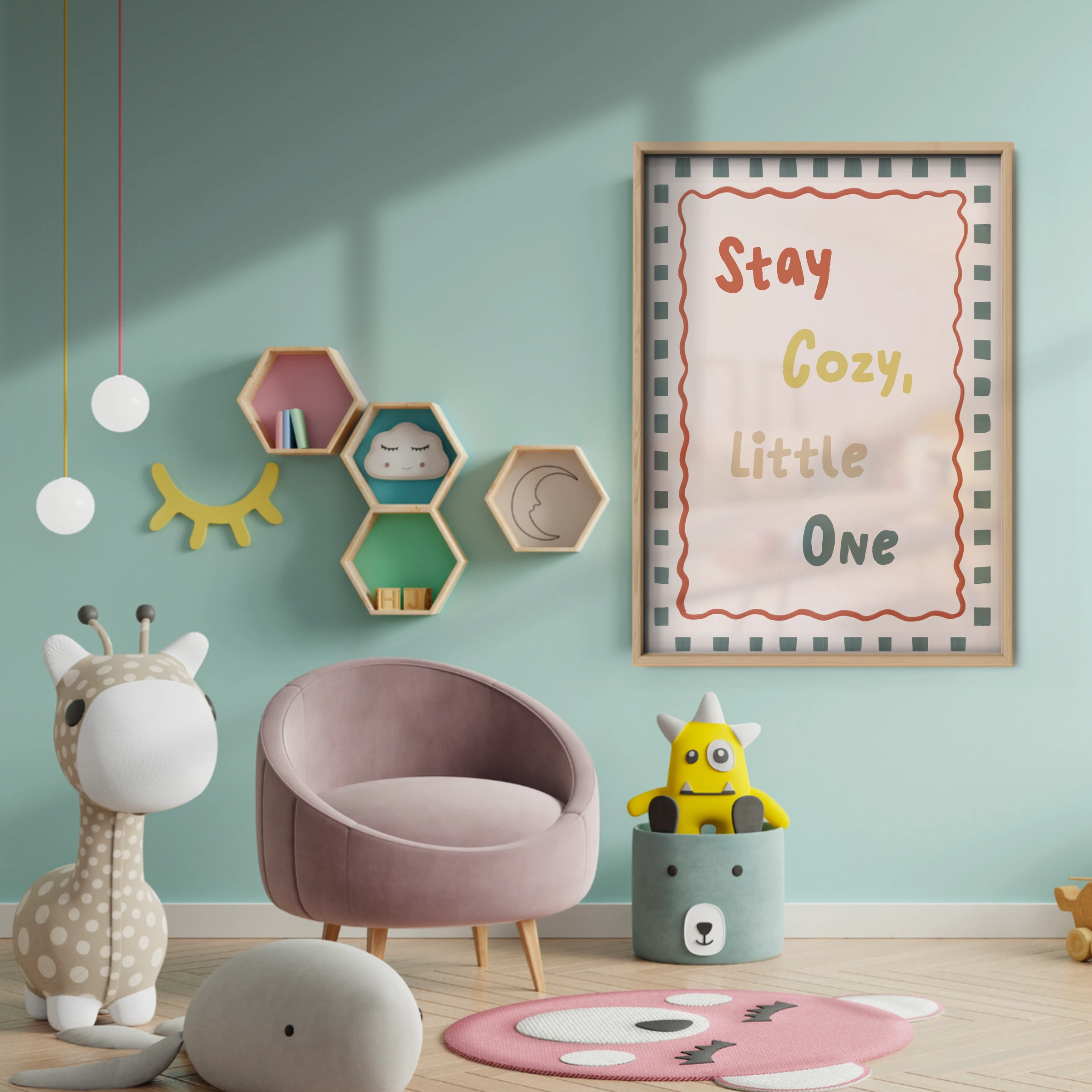 Stay Cozy Little One Nursery Print - baby room wall decor print