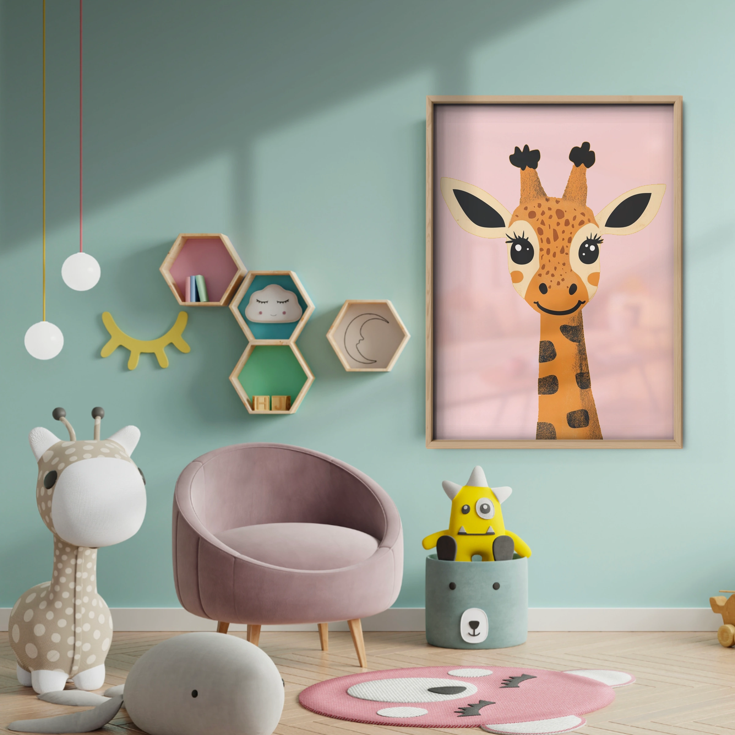 Sweet Giraffe Nursery Print - baby room wall decor print