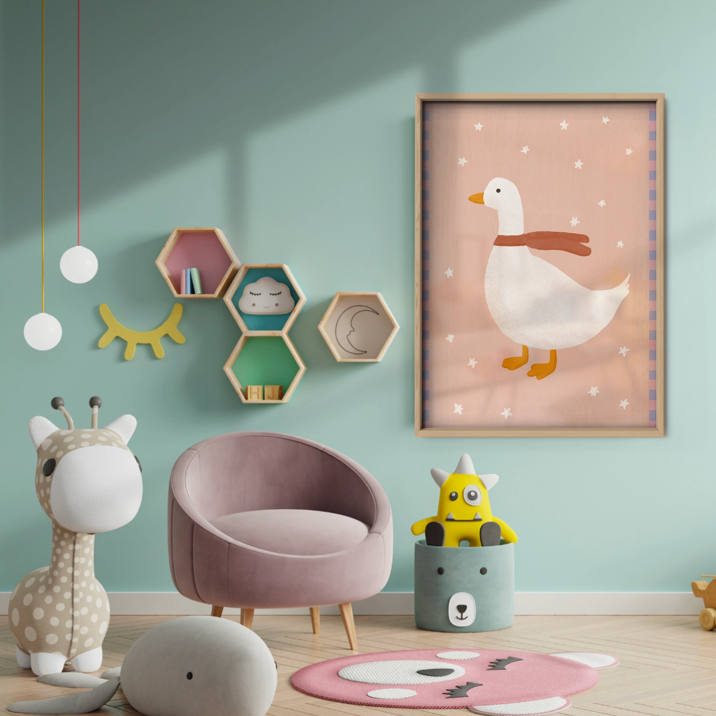 Sweet Goose Nursery Print - baby room wall decor print