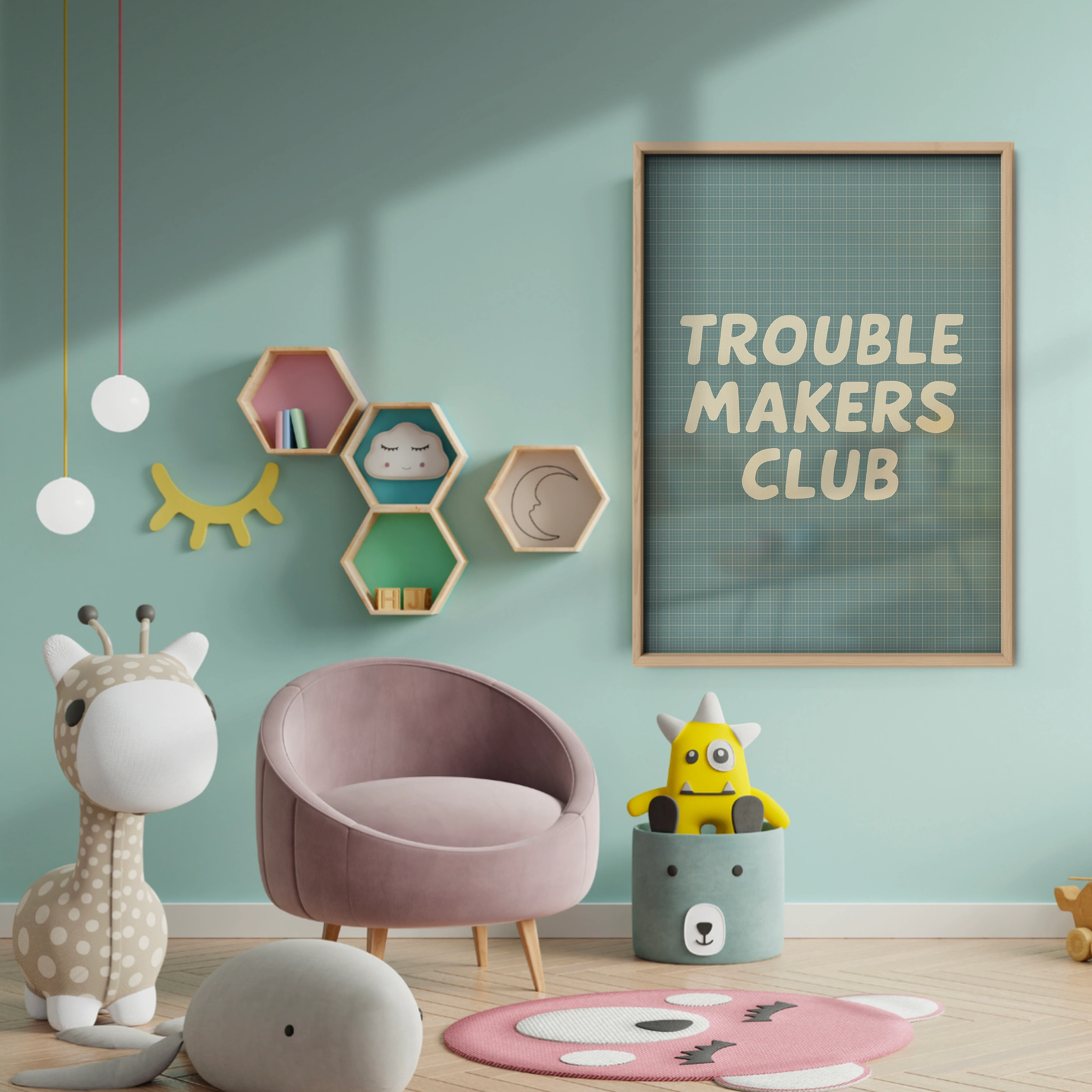 Trouble Makers Club Nursery Print - baby room wall decor print