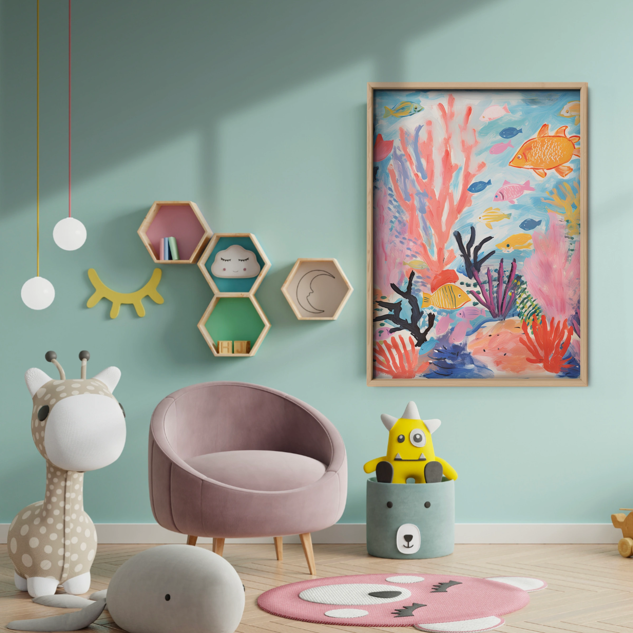 Underwater Reef Nursery Print - baby room wall decor print