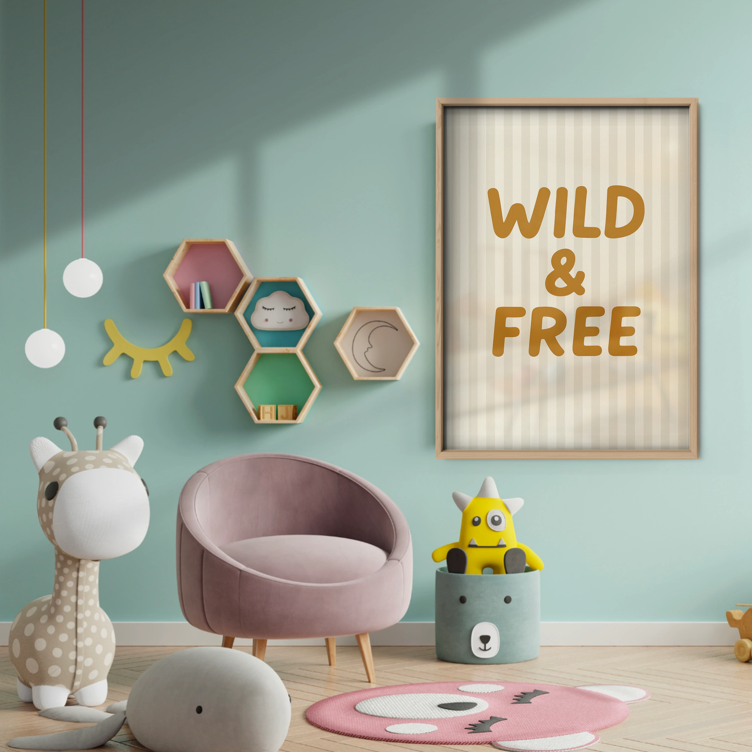Wild and Free Nursery Print - baby room wall decor print