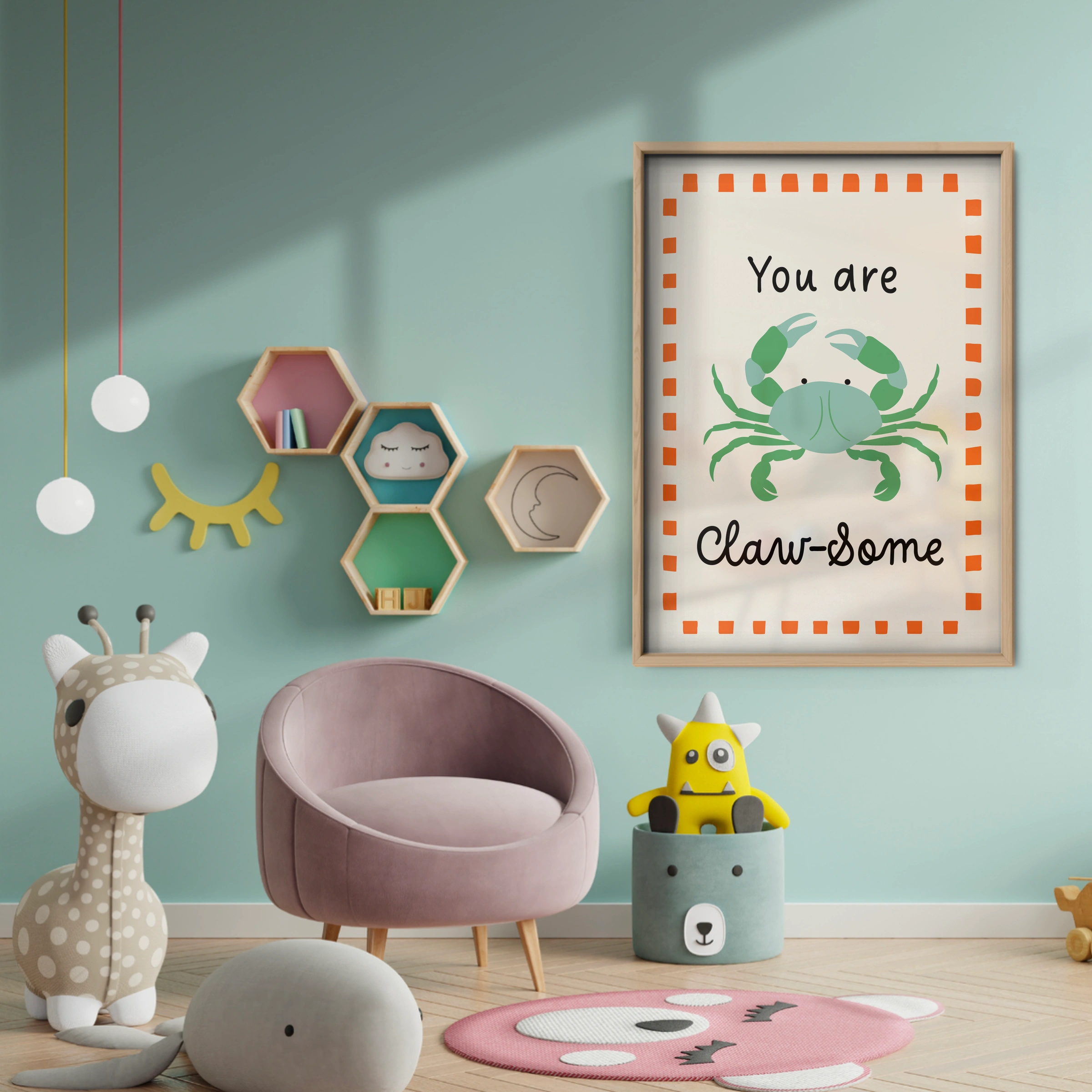 You Are Claw-some Nursery Print - baby room wall decor print
