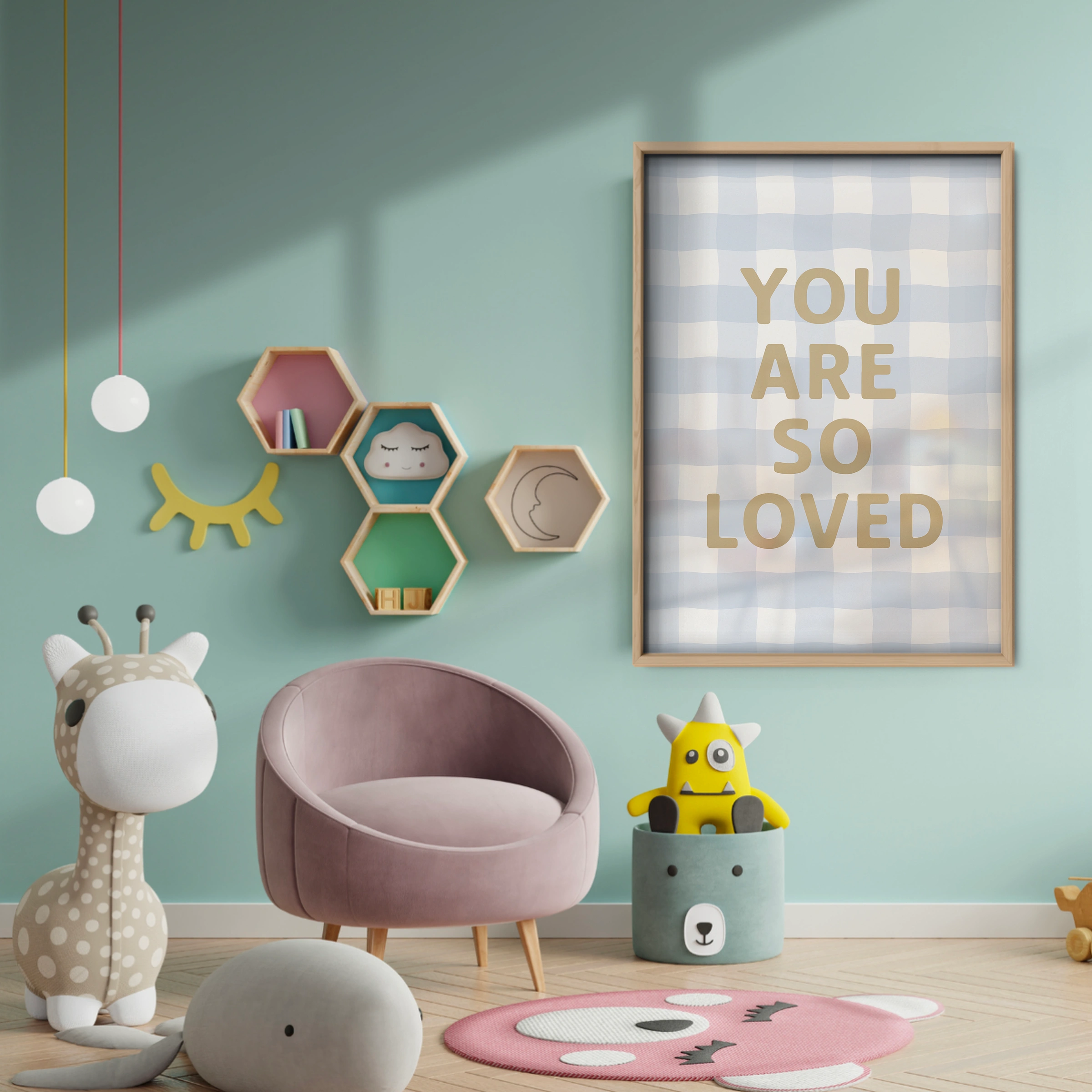 You Are So Loved Three Nursery Print - baby room wall decor print
