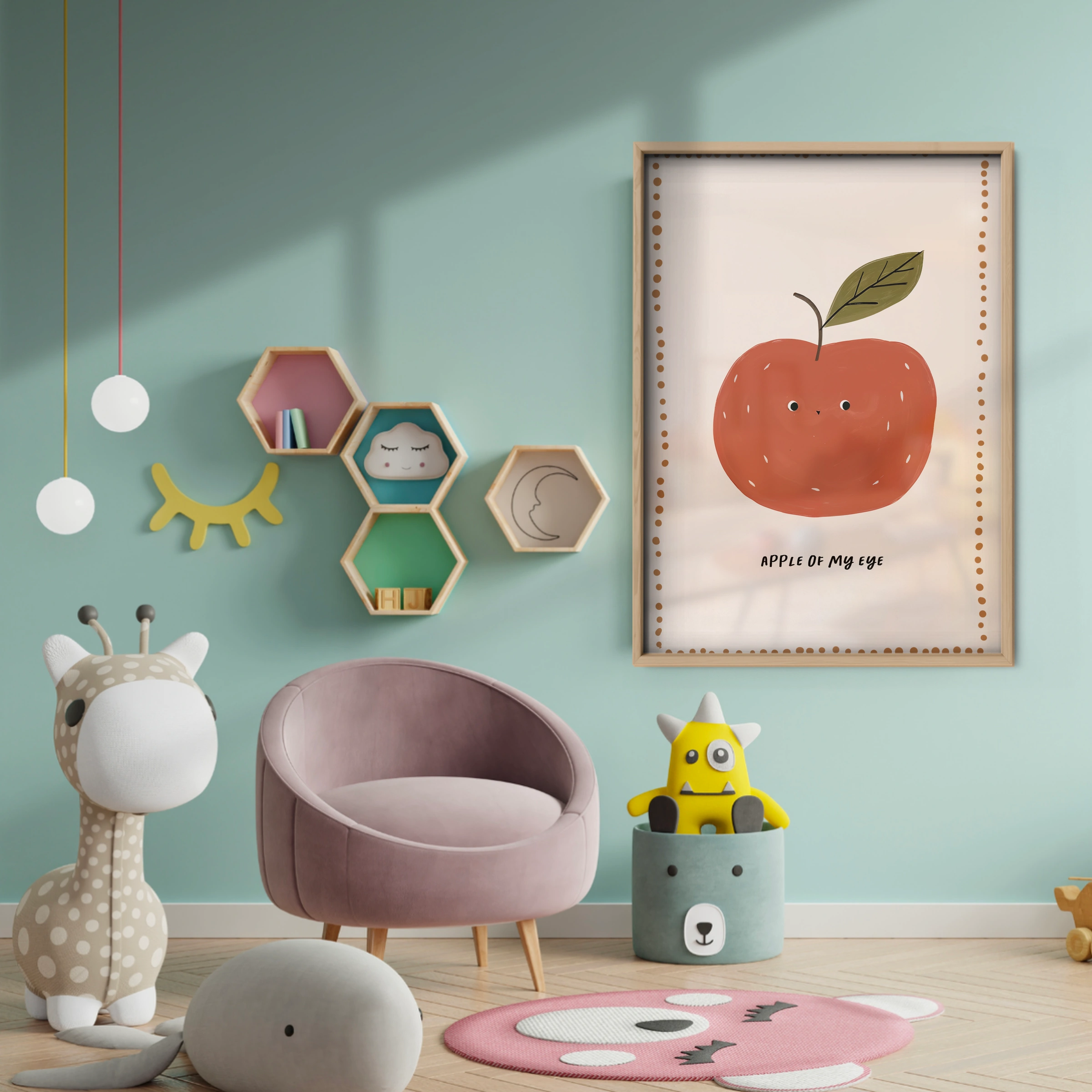 You Are So Sweet Apple Nursery Print - baby room wall decor print