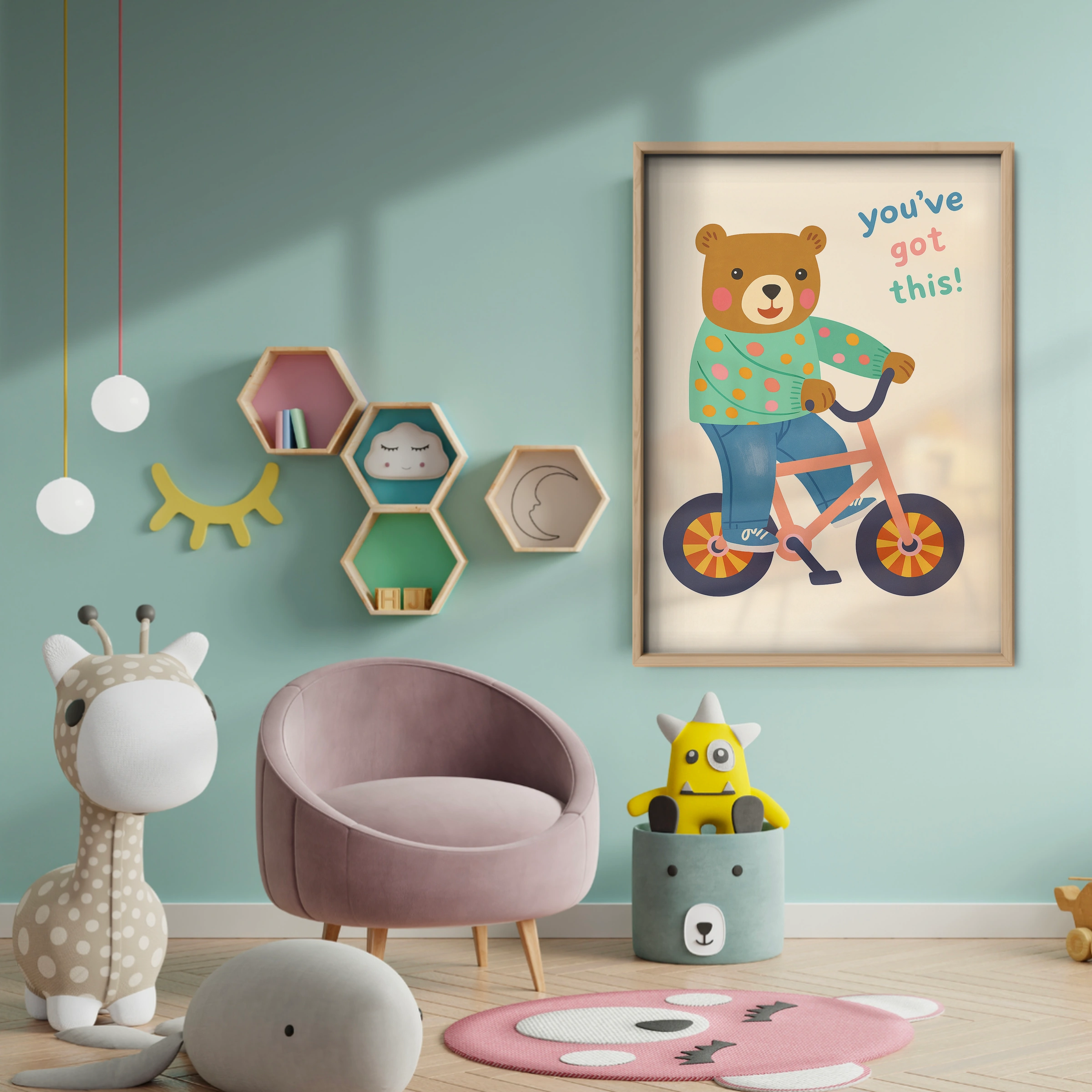 You've Got This Bear Nursery Print - baby room wall decor print
