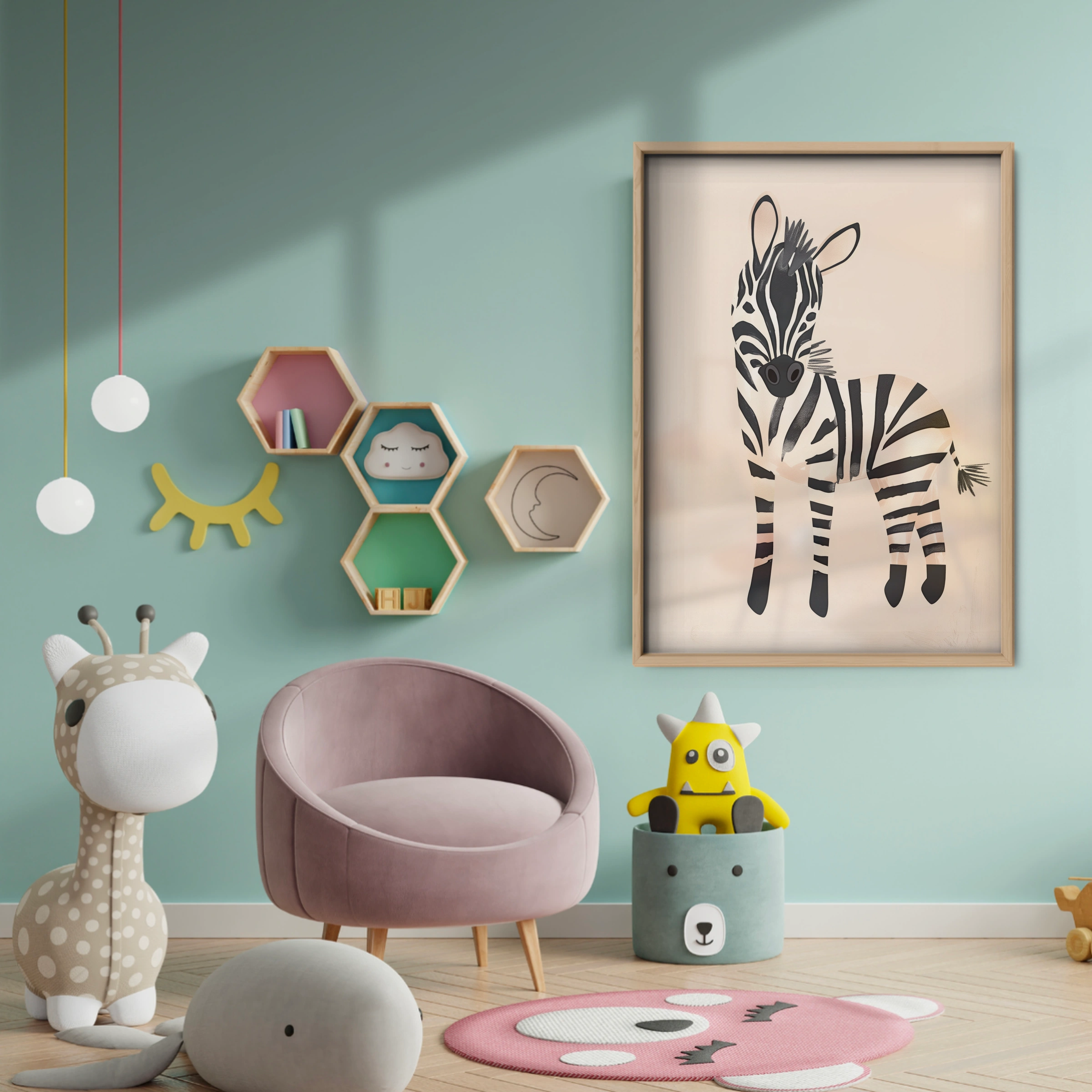 Zebra Nursery Print - baby room wall decor print