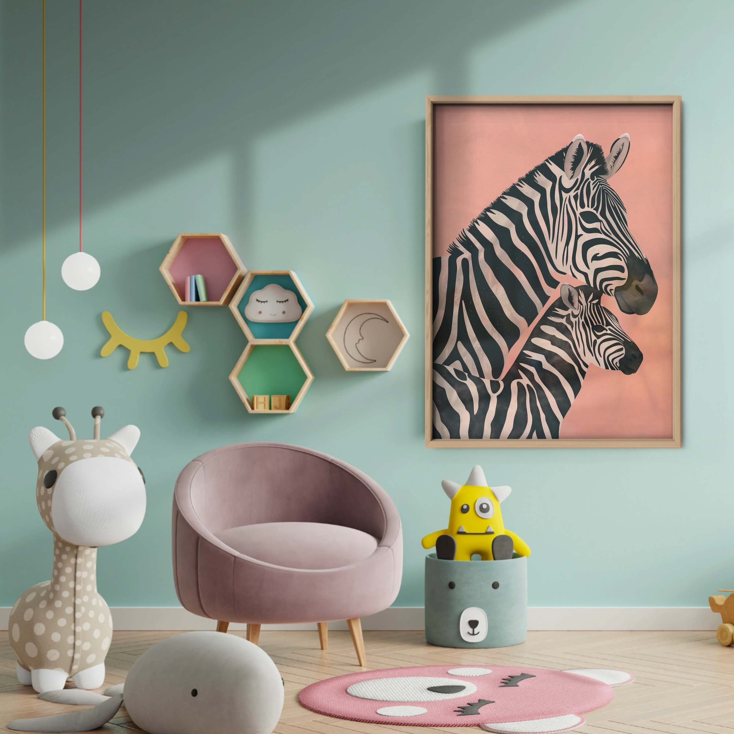Zebras Nursery Print - baby room wall decor print