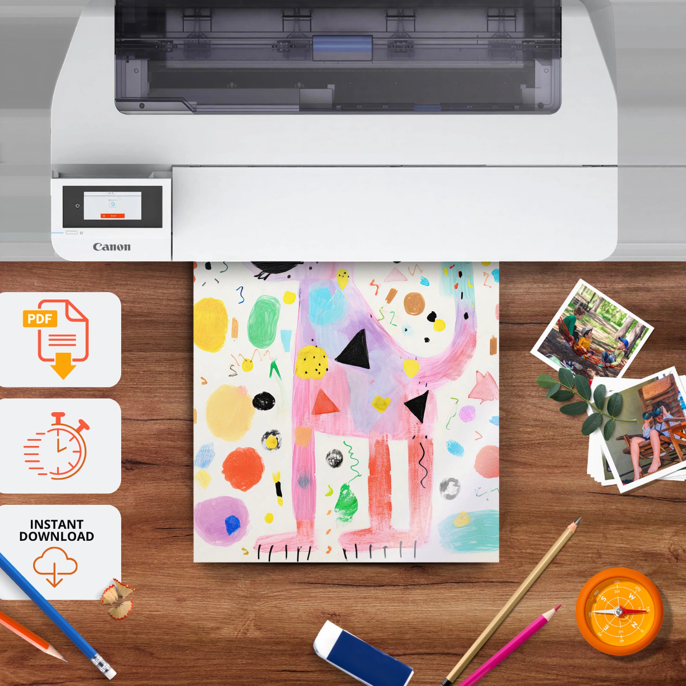 Abstract Dog Nursery Print - printable nursery wall art, instant download to print at home