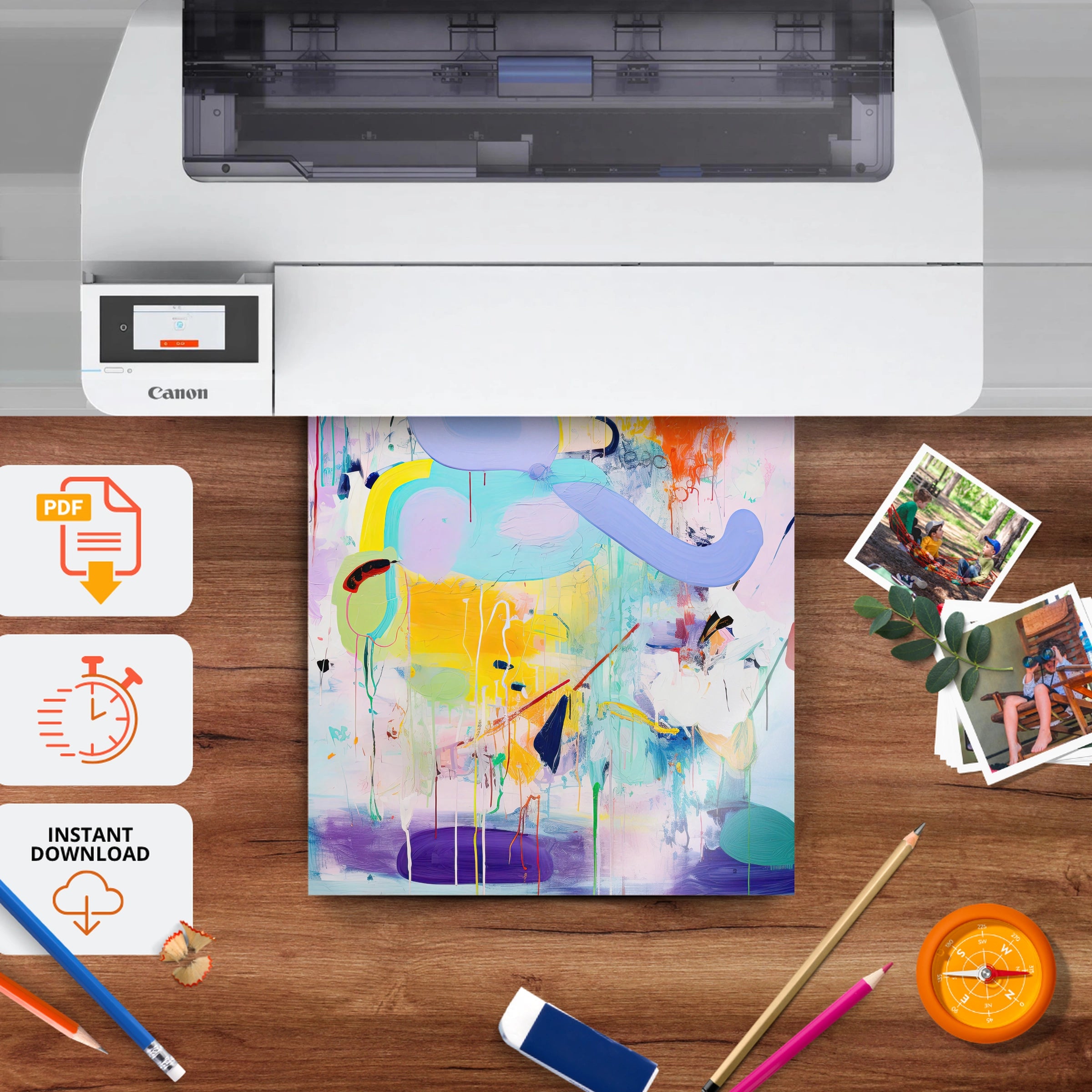 Abstract Horse Nursery Print - printable nursery wall art, instant download to print at home