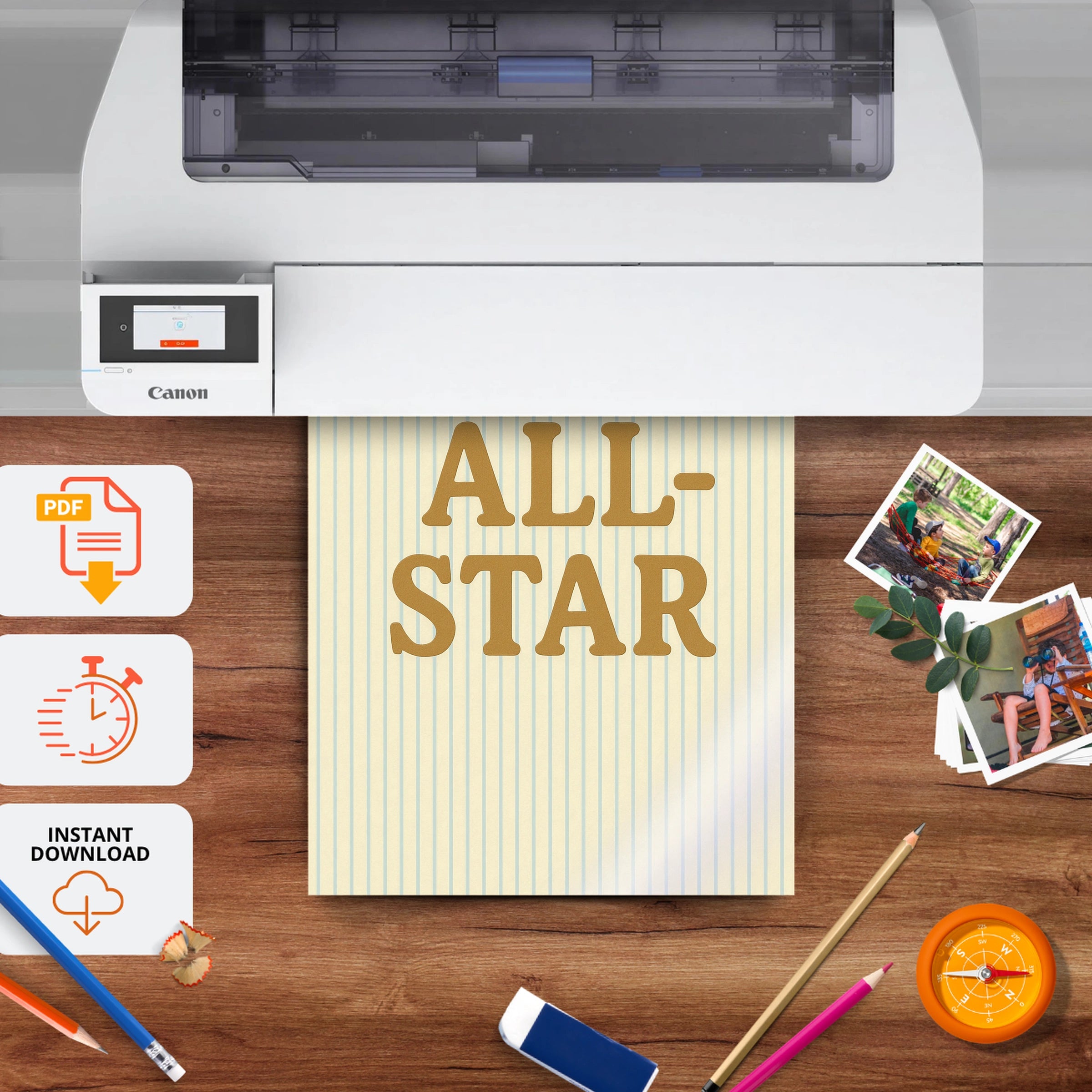 All Star Nursery Print - printable nursery wall art, instant download to print at home