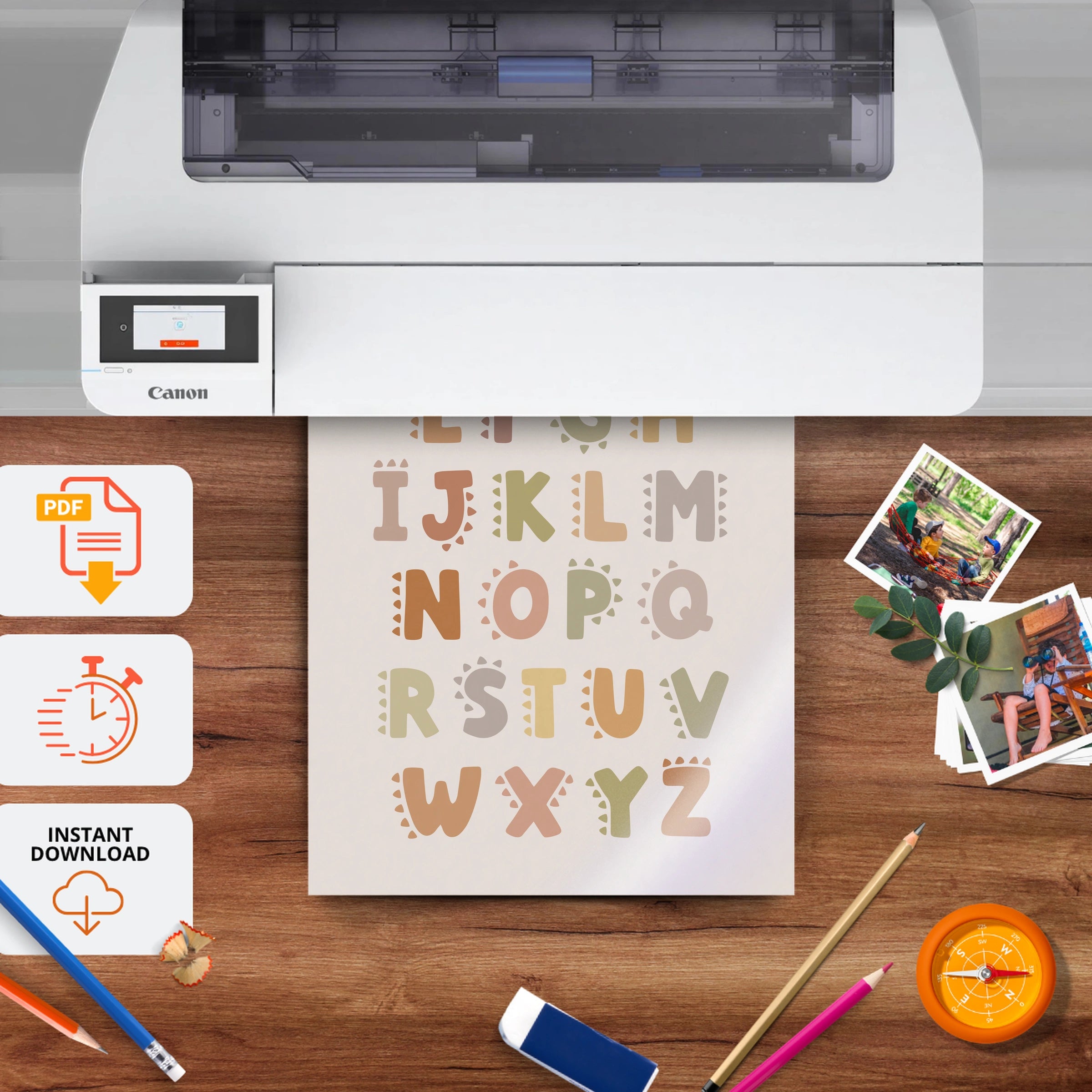 Alphabet ABC Nursery Print - printable nursery wall art, instant download to print at home
