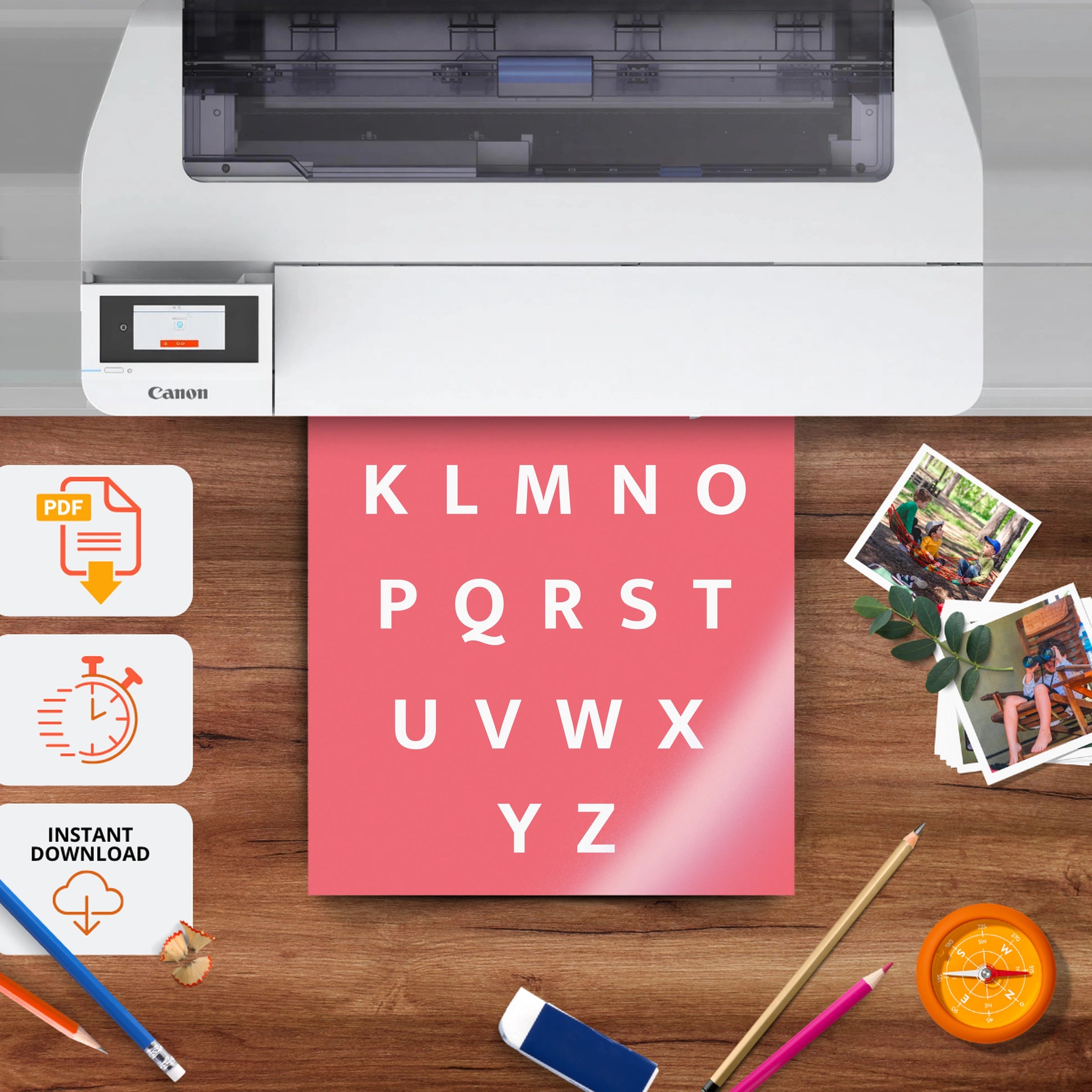 Alphabet Chart Nursery Print - printable nursery wall art, instant download to print at home