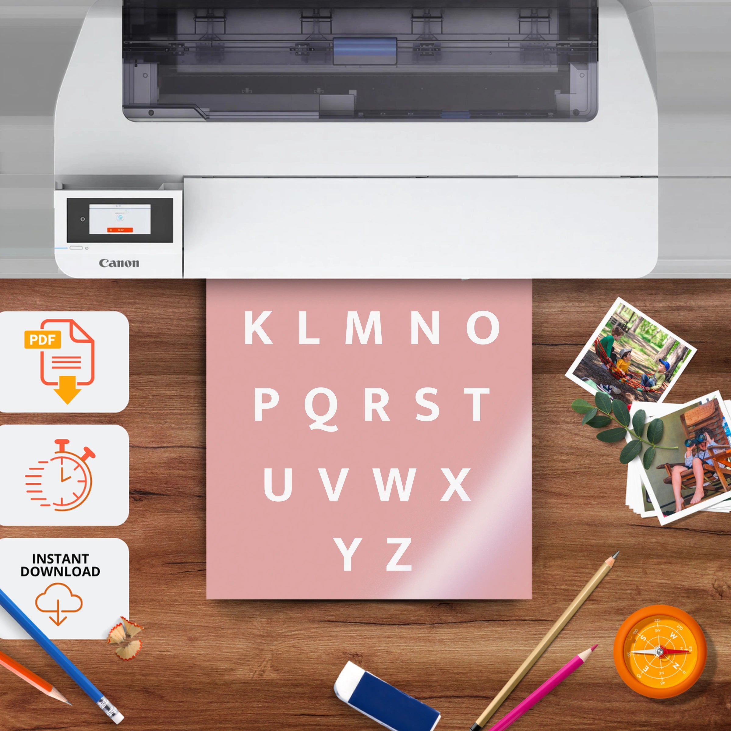 Alphabet Chart Two Nursery Print - printable nursery wall art, instant download to print at home