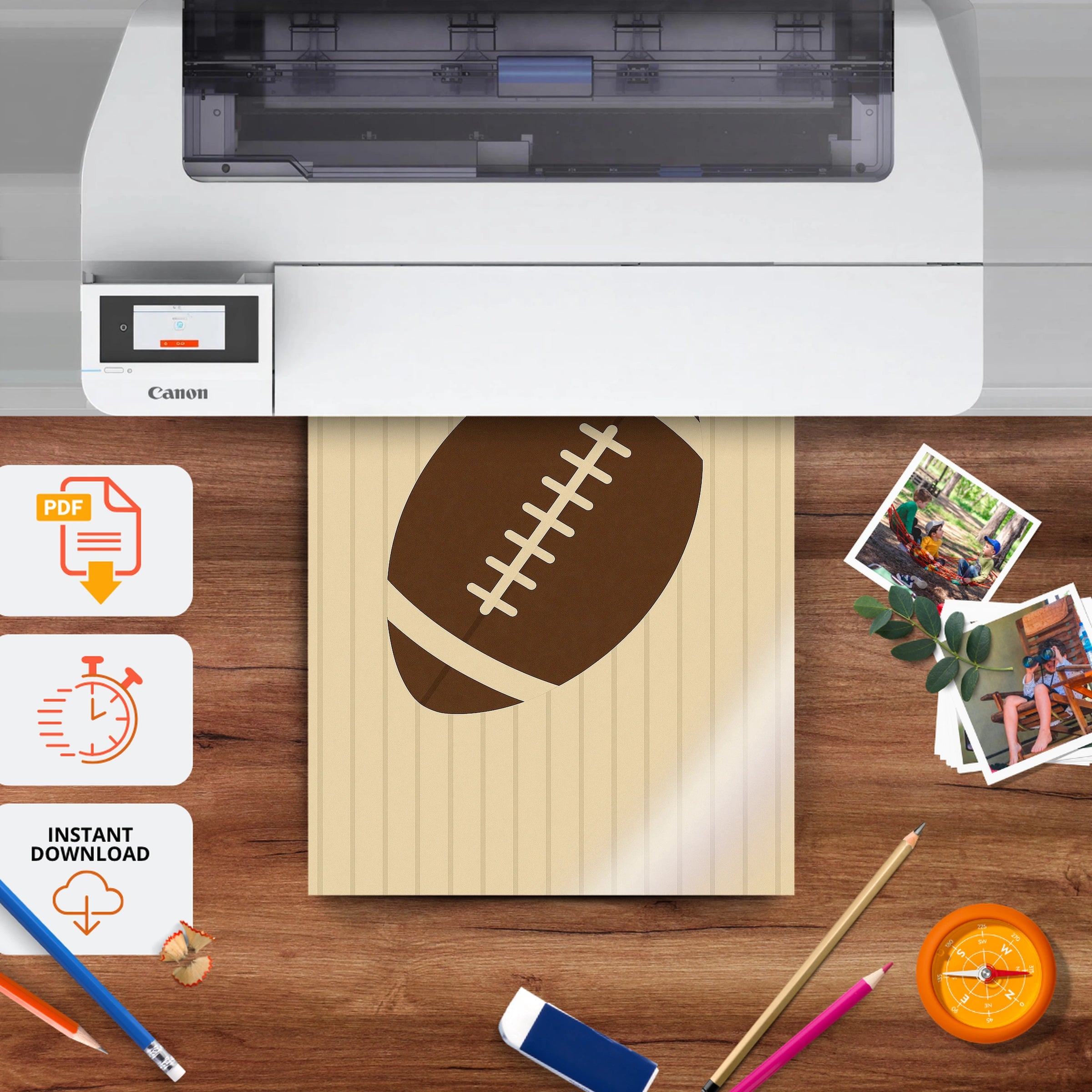 American Football Nursery Print - printable nursery wall art, instant download to print at home