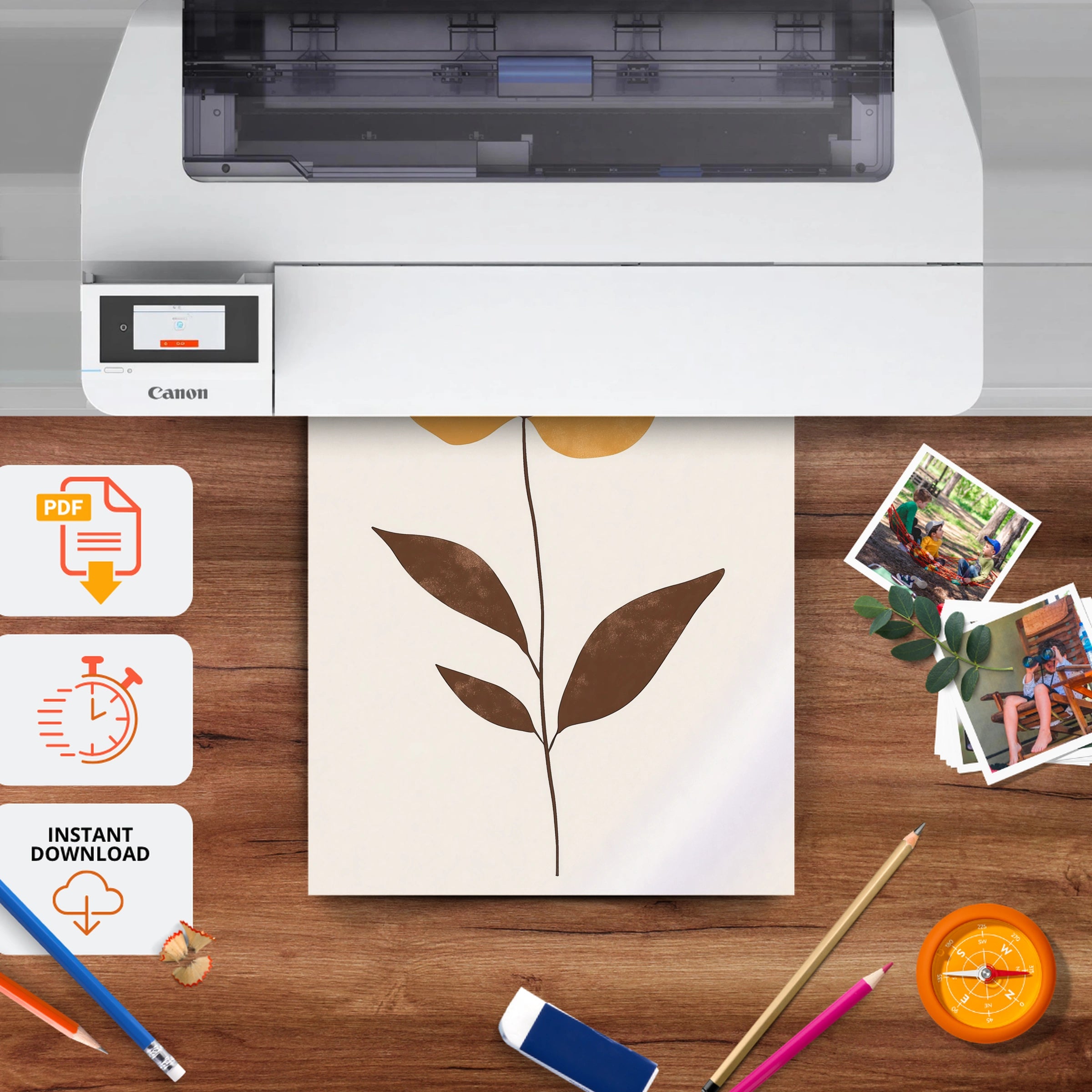 Autumn Flower Nursery Print - printable nursery wall art, instant download to print at home