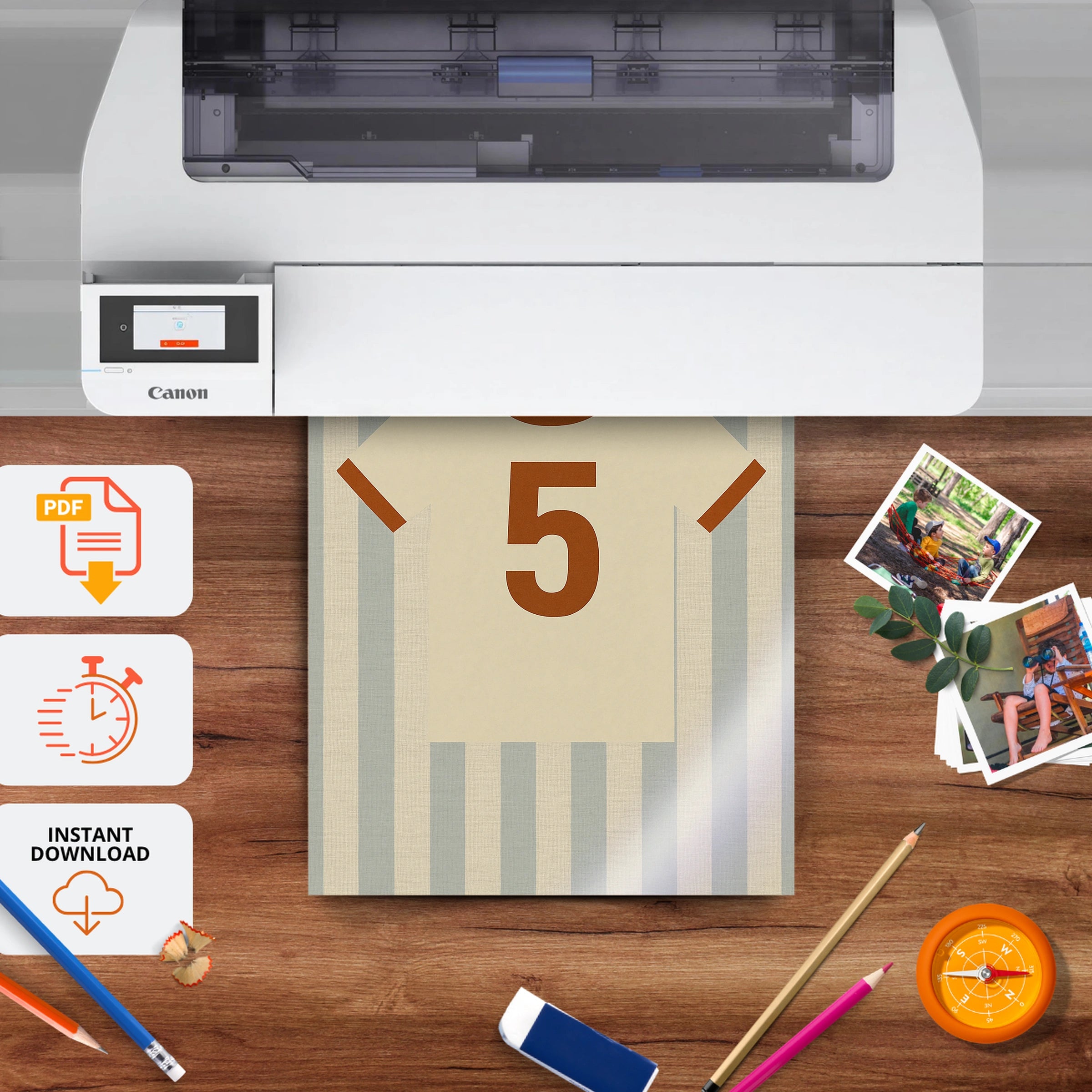 Baseball Jersey Nursery Print - printable nursery wall art, instant download to print at home