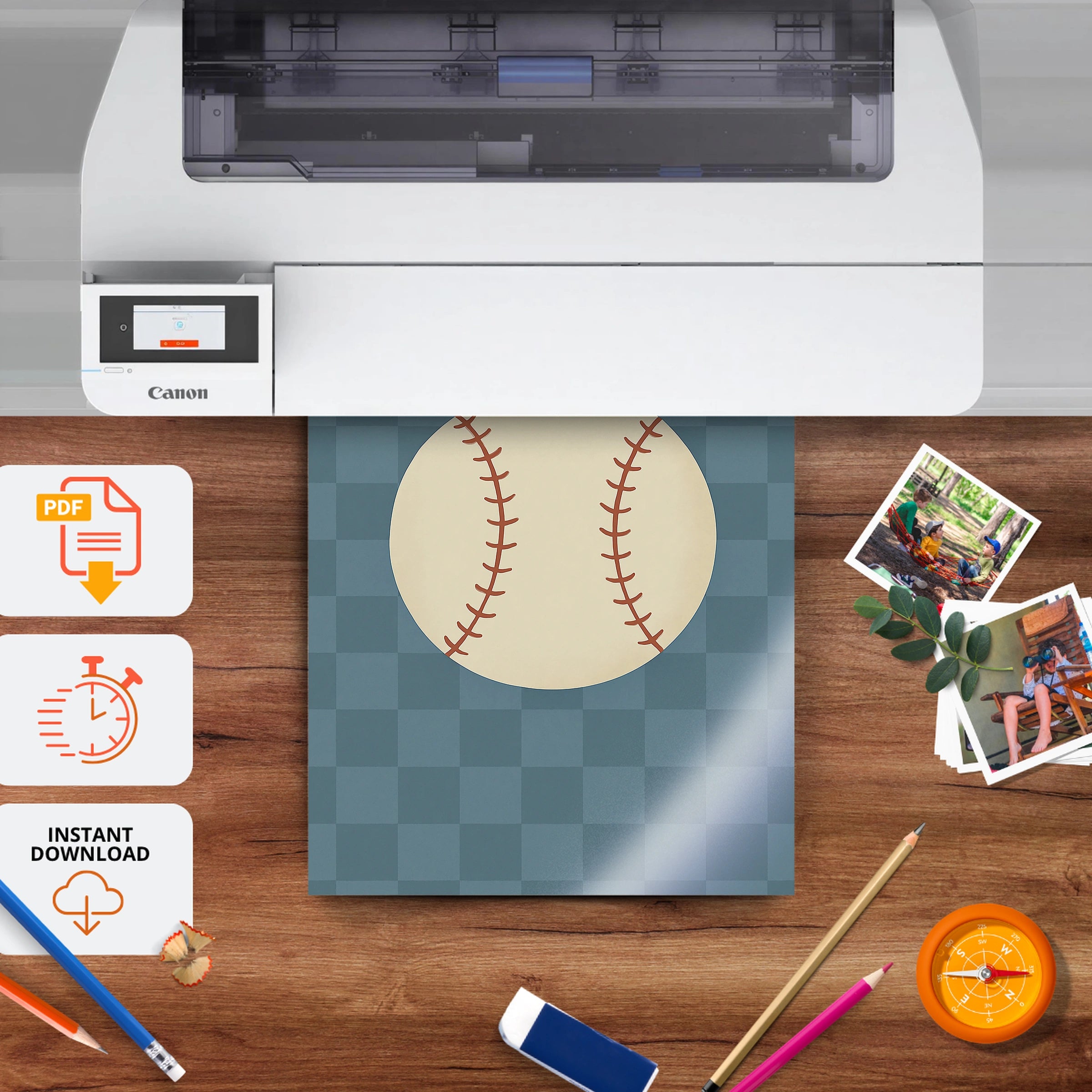Baseball Two Nursery Print - printable nursery wall art, instant download to print at home