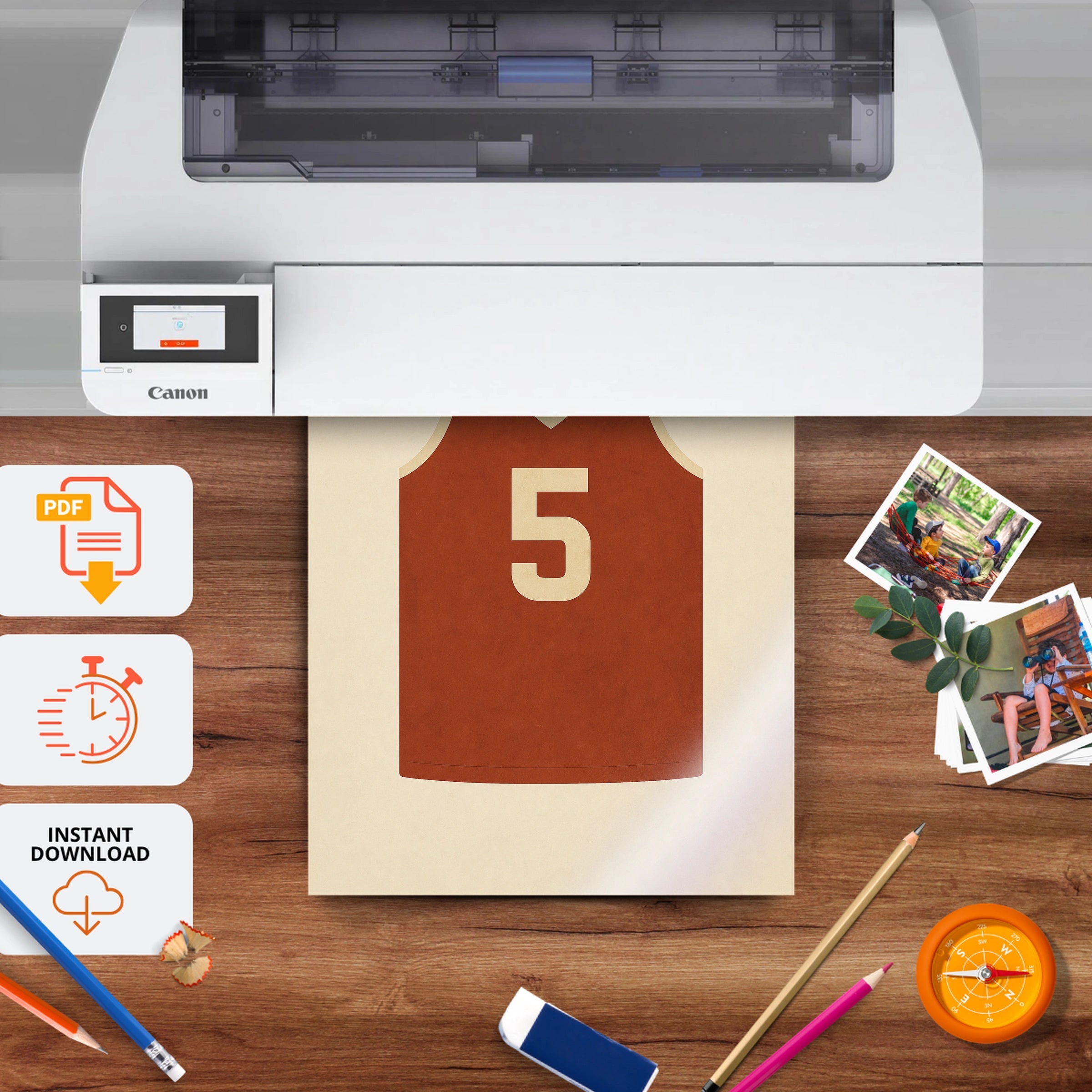 Basketball Jersey Nursery Print - printable nursery wall art, instant download to print at home