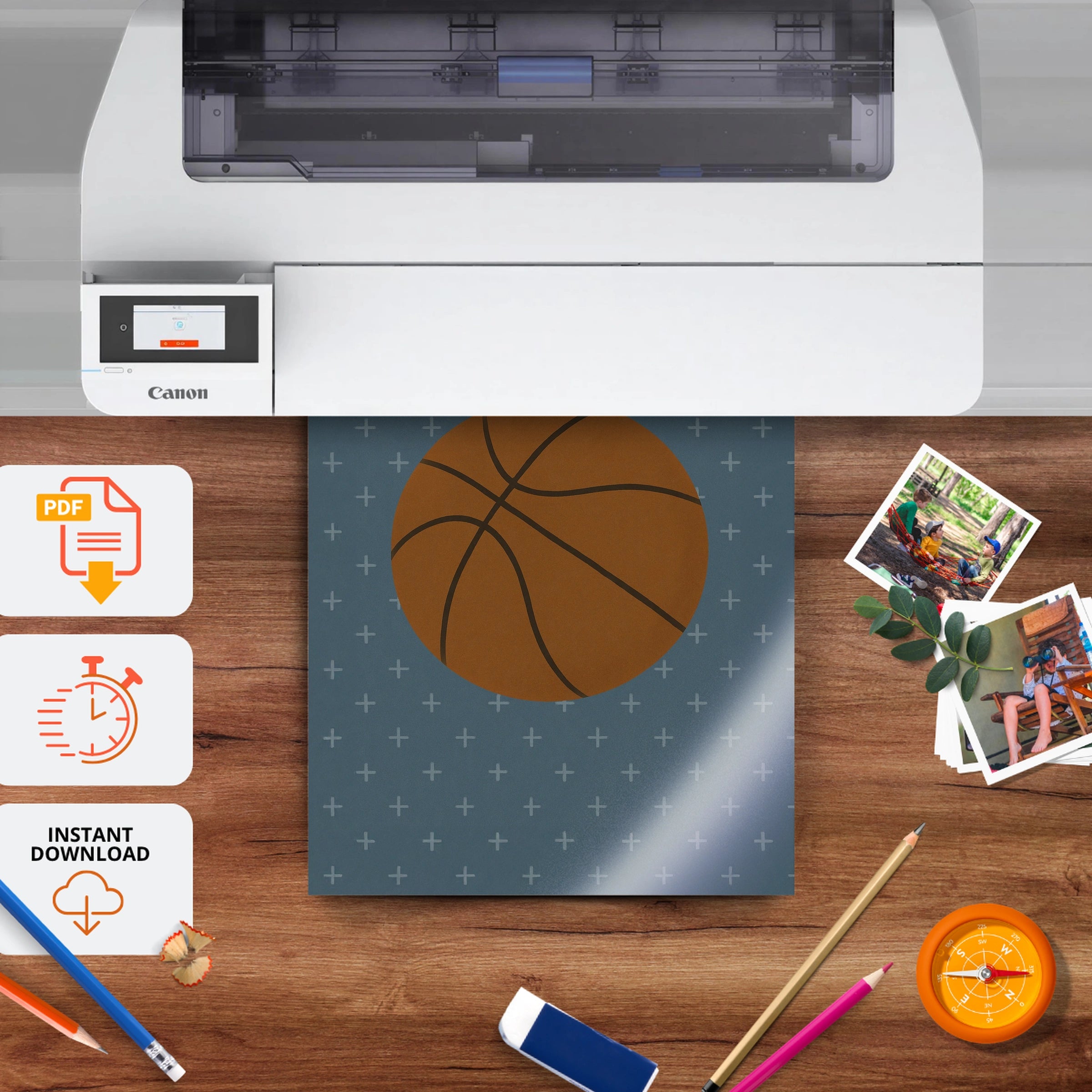 Basketball Nursery Print - printable nursery wall art, instant download to print at home