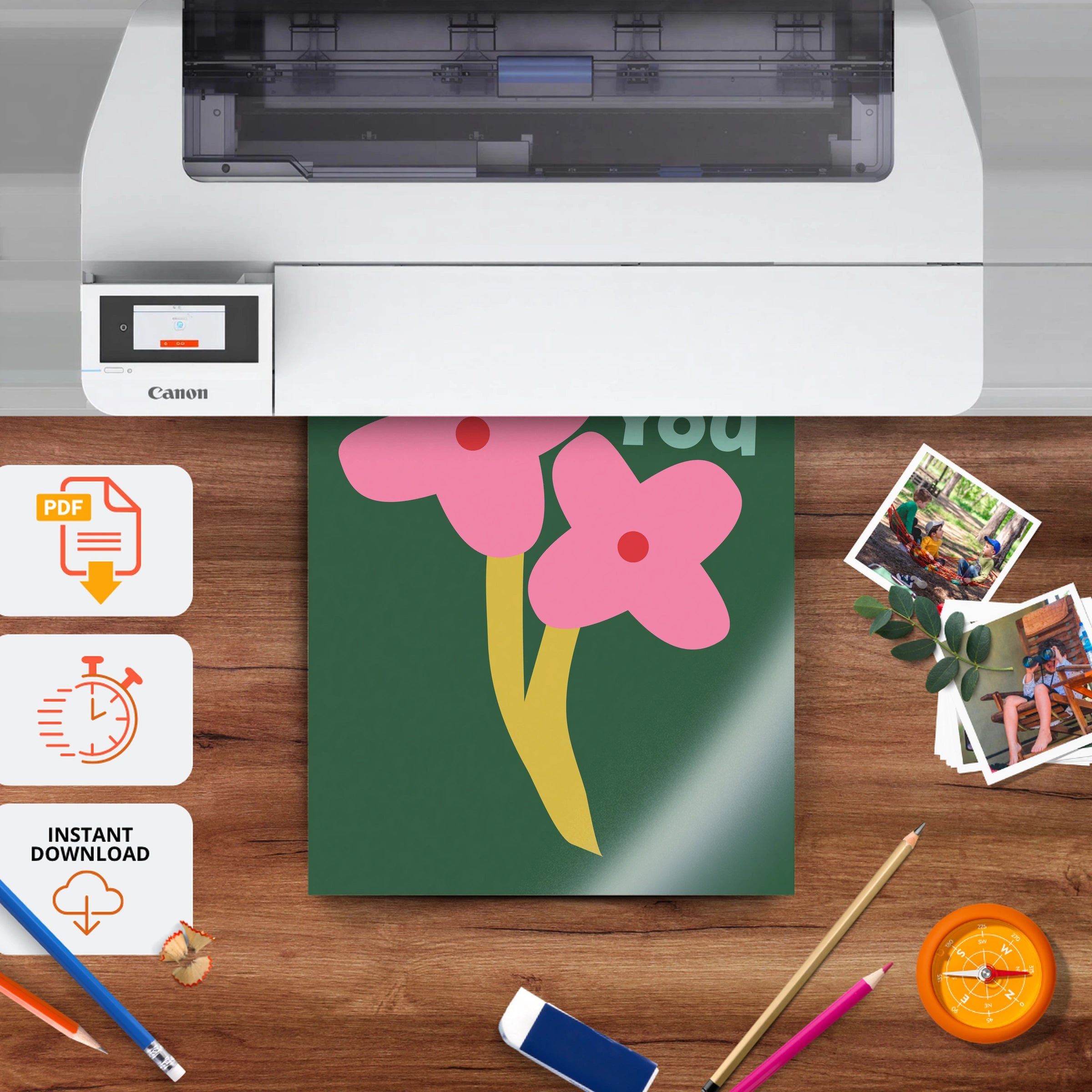 Be You Flower Nursery Print - printable nursery wall art, instant download to print at home
