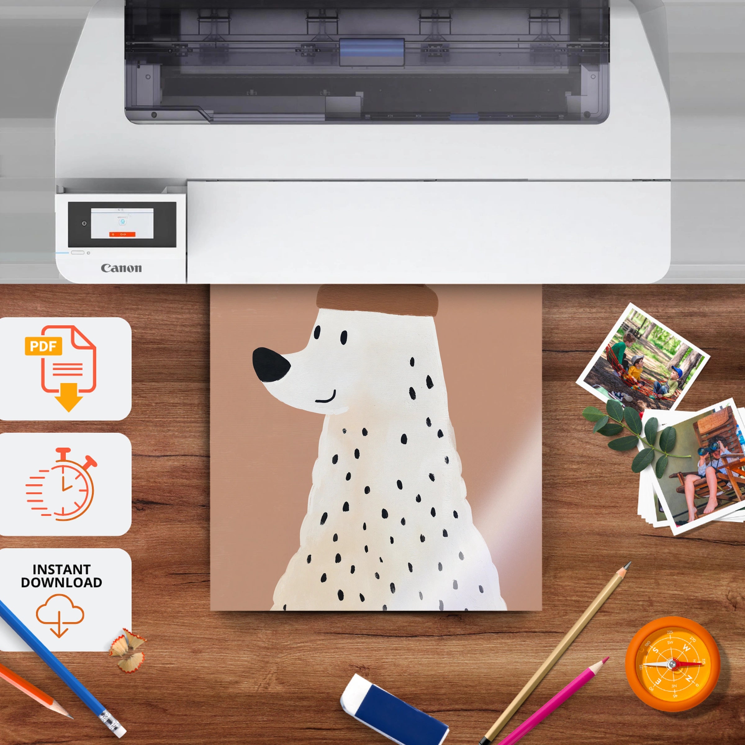 Beanie Bear Nursery Print - printable nursery wall art, instant download to print at home