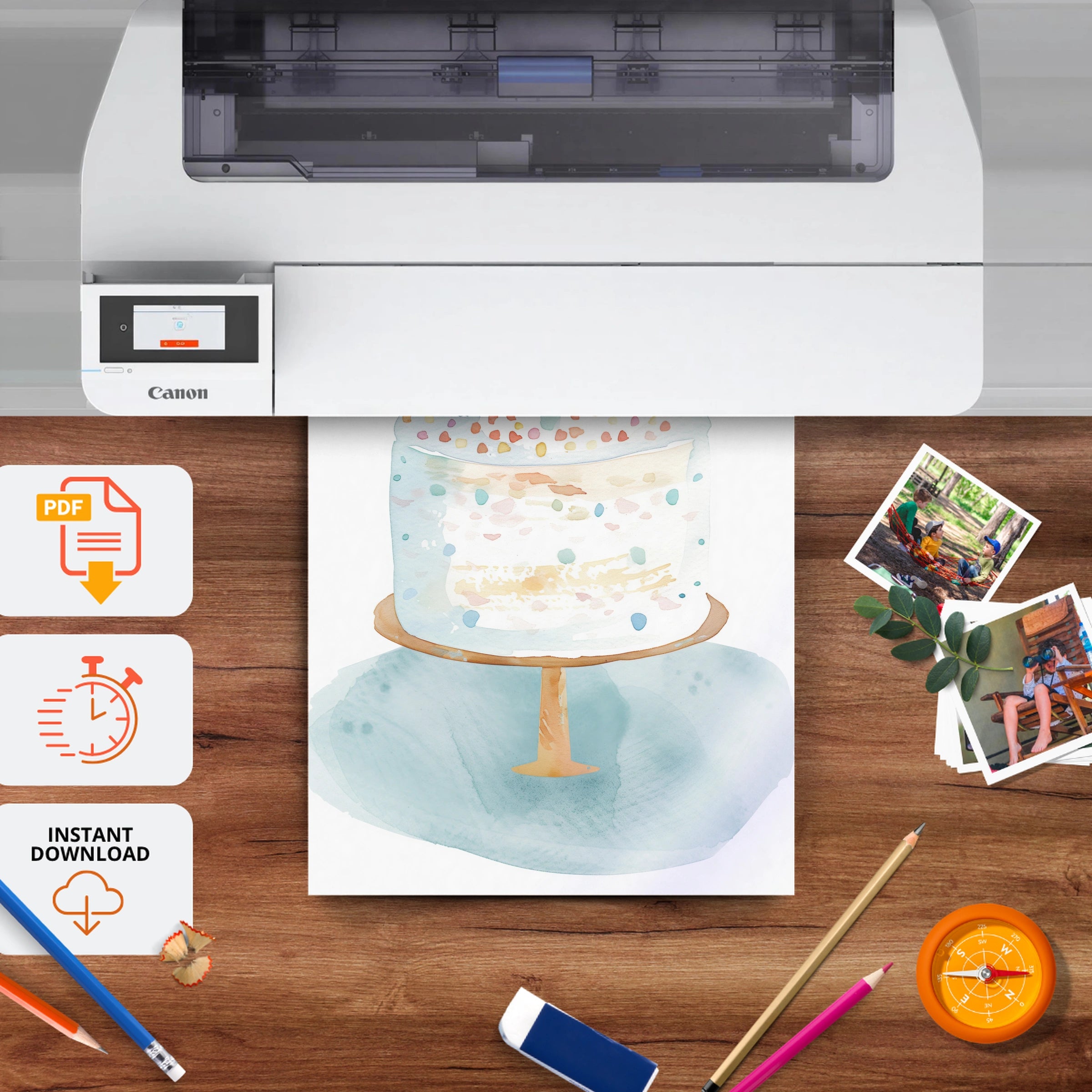 Birthday Cake Nursery Print - printable nursery wall art, instant download to print at home