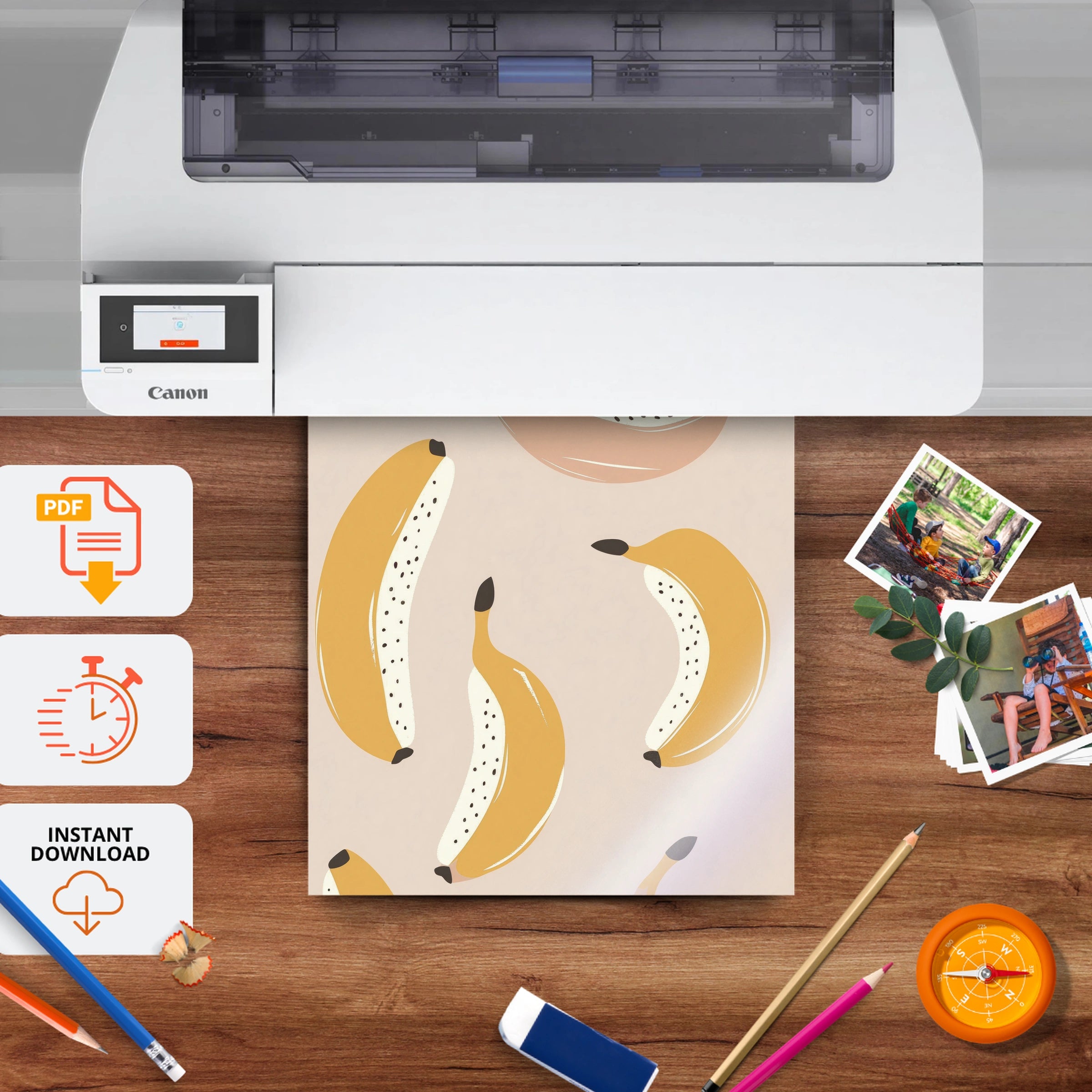 Bunch of Bananas Nursery Print - printable nursery wall art, instant download to print at home