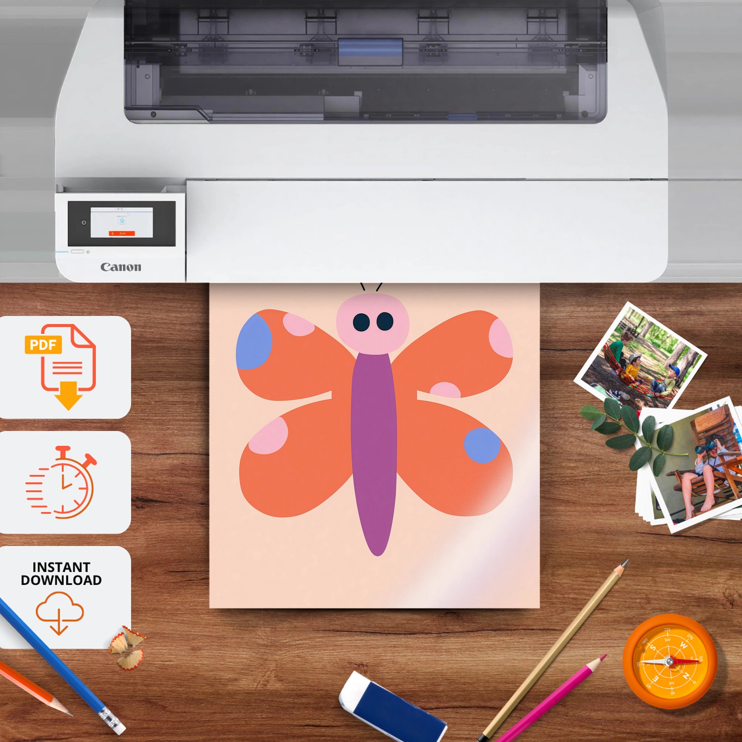 Butterfly Nursery Print - printable nursery wall art, instant download to print at home