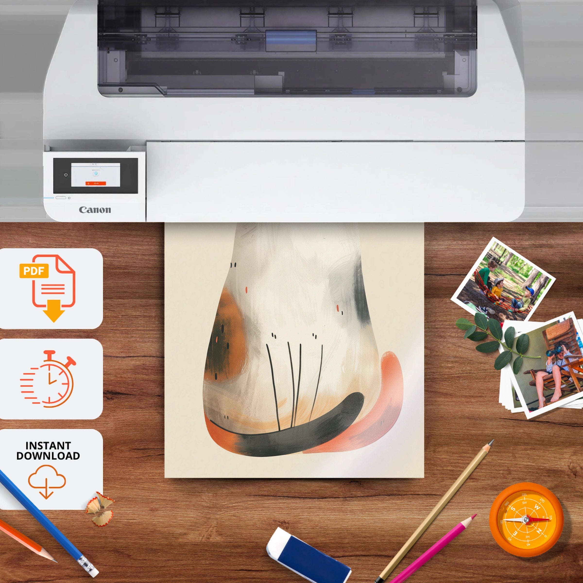 Calico Cat Nursery Print - printable nursery wall art, instant download to print at home