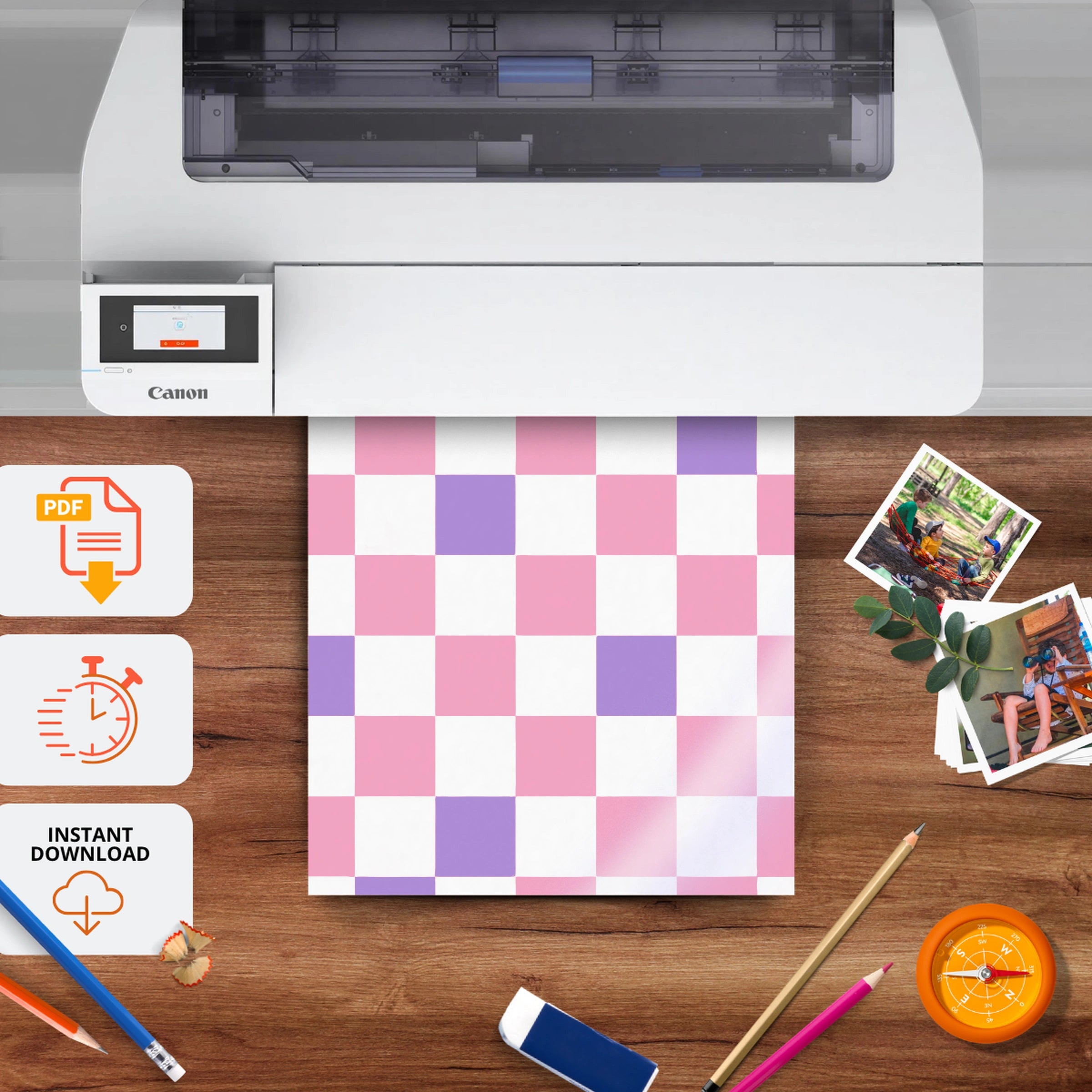 Checkerboard Nursery Print - printable nursery wall art, instant download to print at home