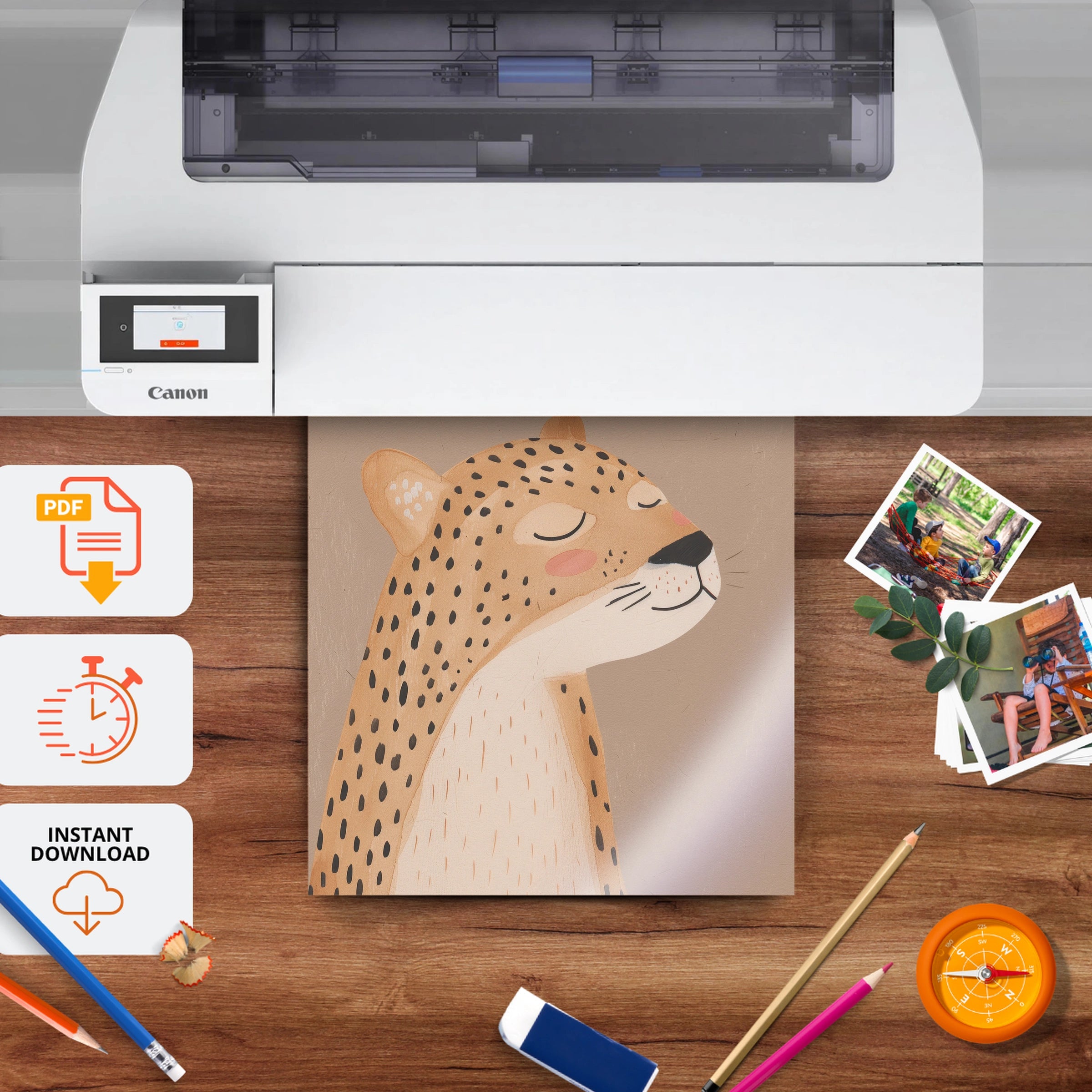 Cheetah Cub Nursery Print - printable nursery wall art, instant download to print at home