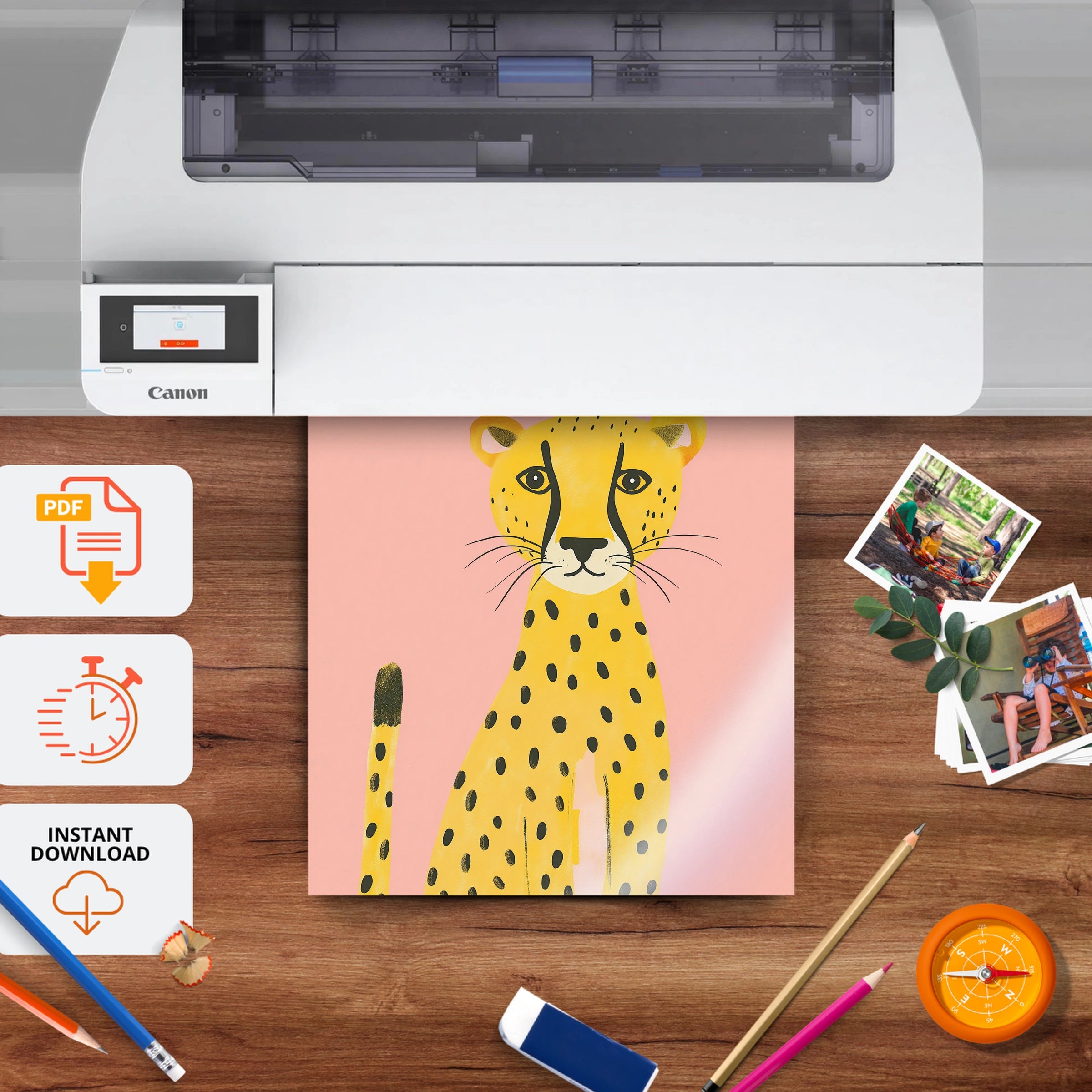 Cheetah Nursery Print - printable nursery wall art, instant download to print at home