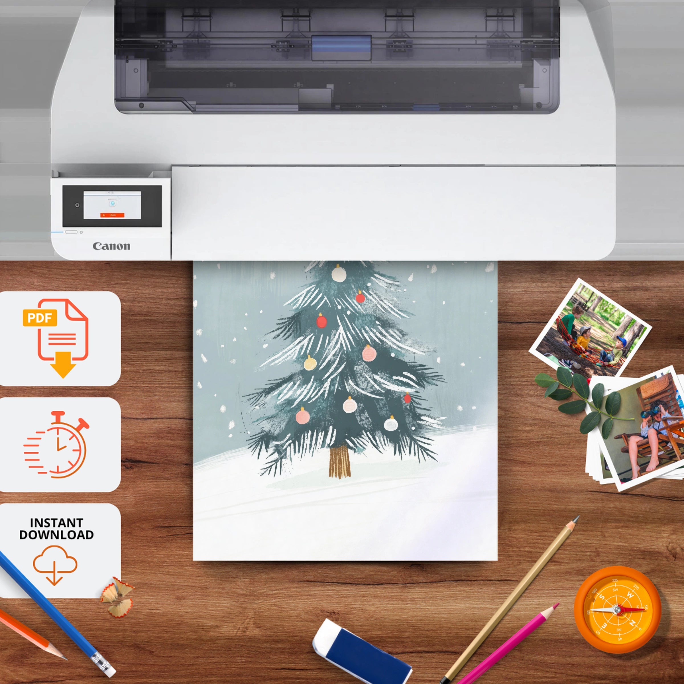 Christmas Tree Christmas Print - printable nursery wall art, instant download to print at home