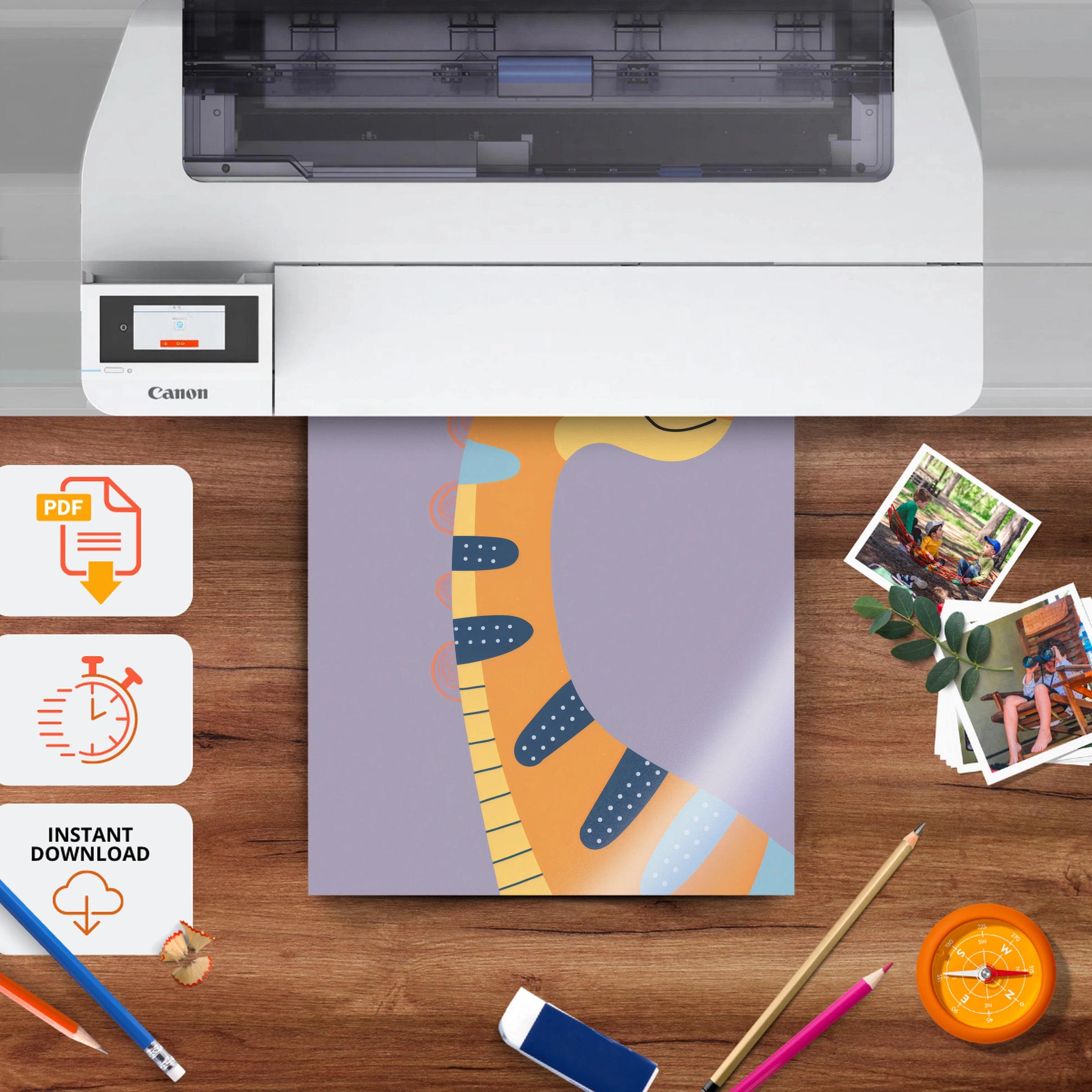 Colourful Dinosaur Nursery Print - printable nursery wall art, instant download to print at home