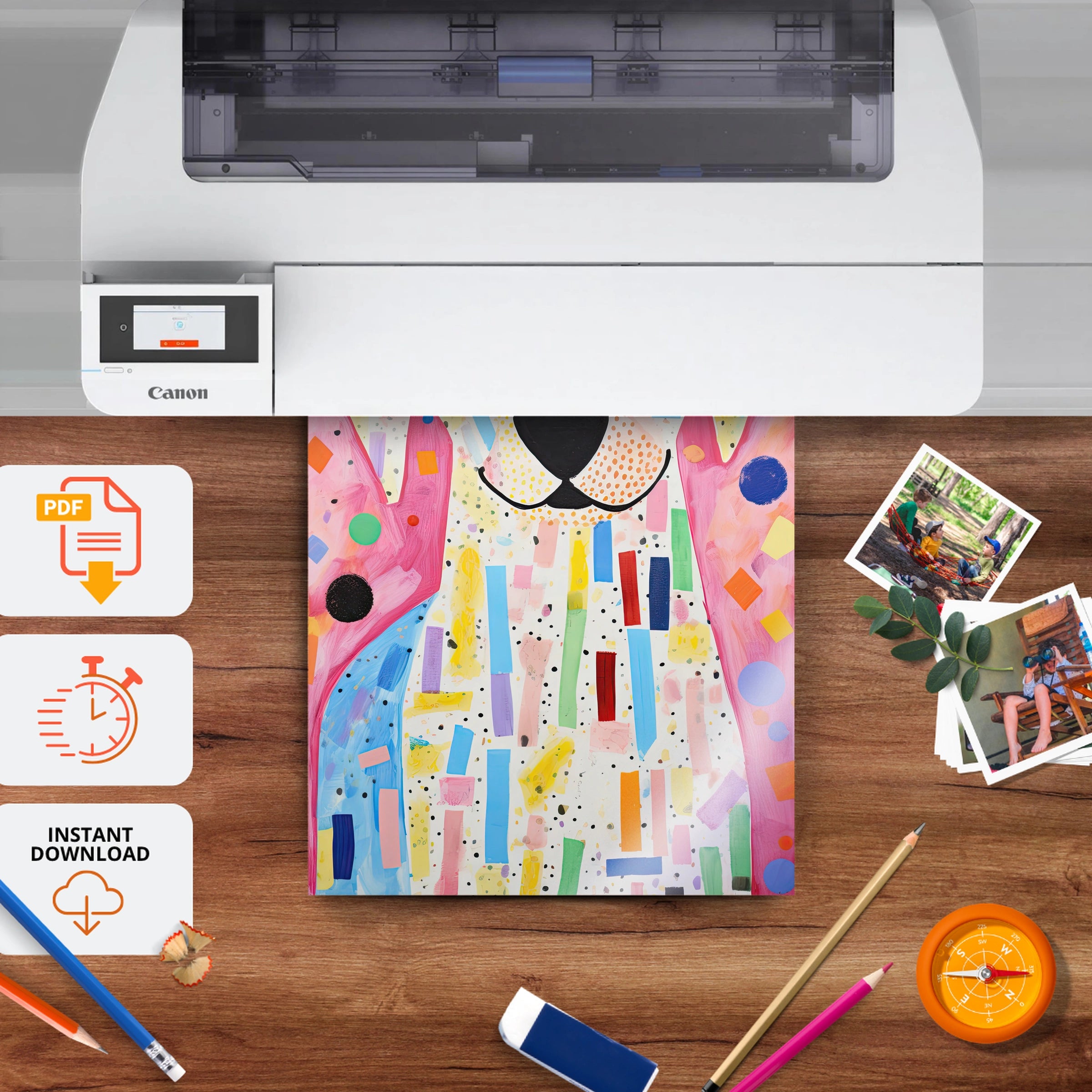 Confetti Dog Nursery Print - printable nursery wall art, instant download to print at home