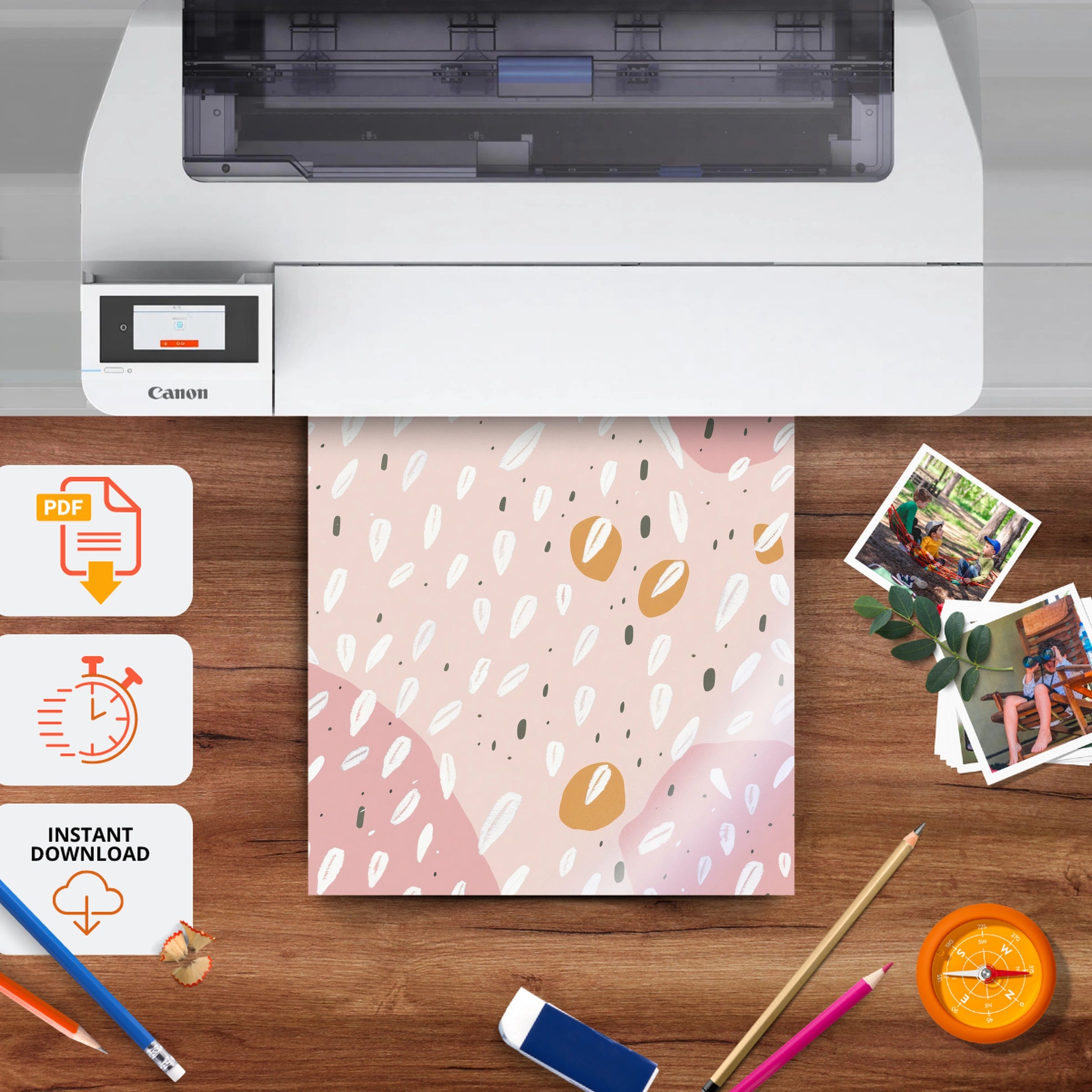 Confetti Dots Nursery Print - printable nursery wall art, instant download to print at home