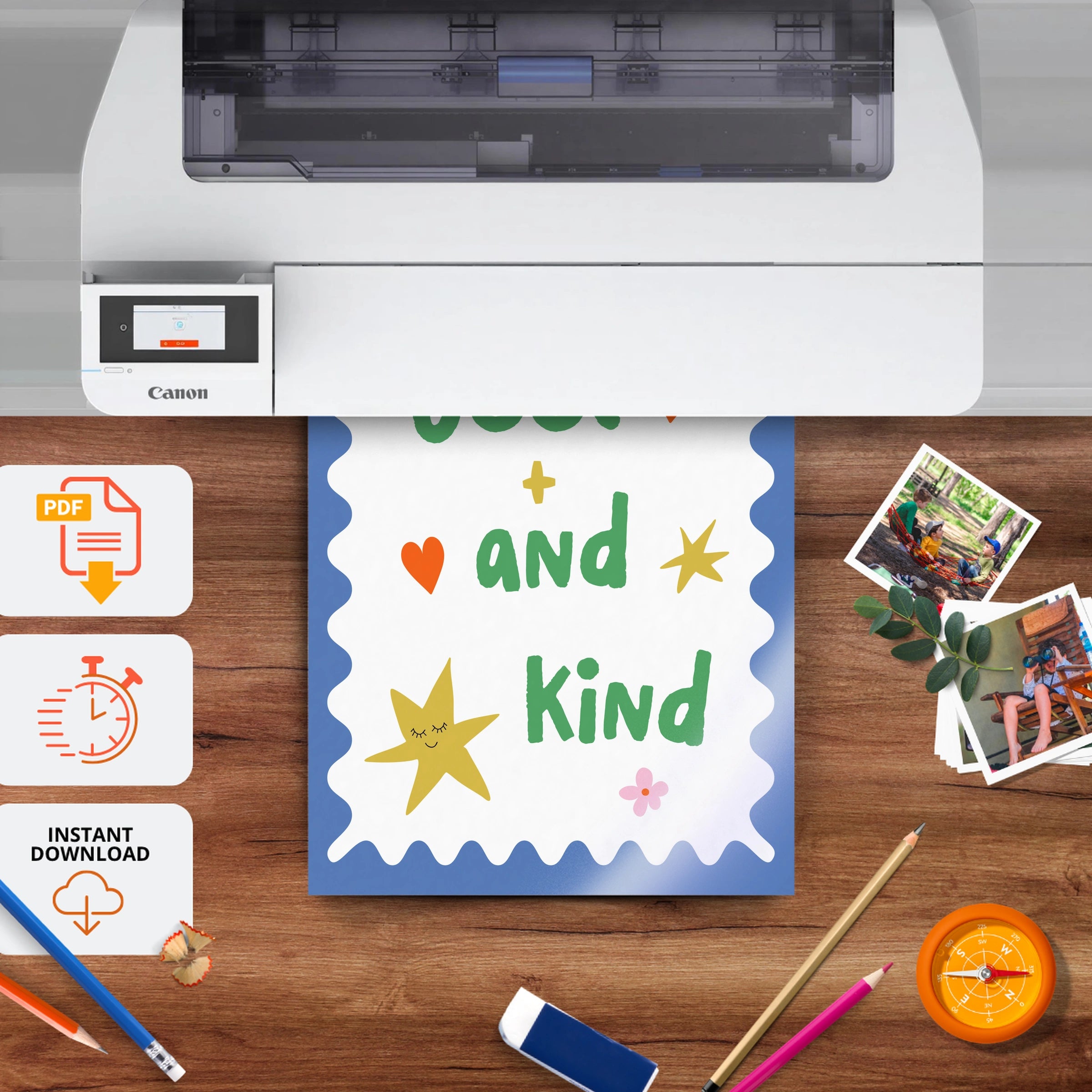 Cool And Kind Nursery Print - printable nursery wall art, instant download to print at home