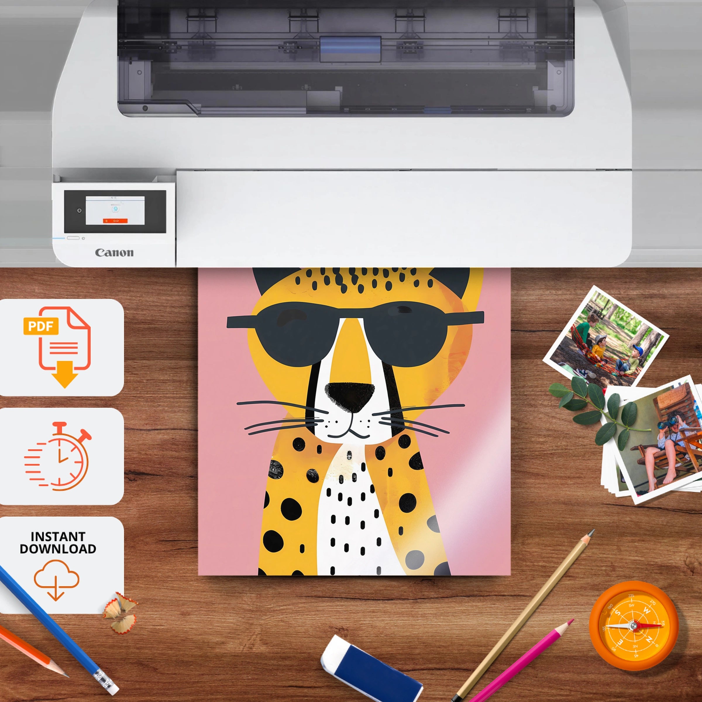 Cool Cheetah Nursery Print - printable nursery wall art, instant download to print at home