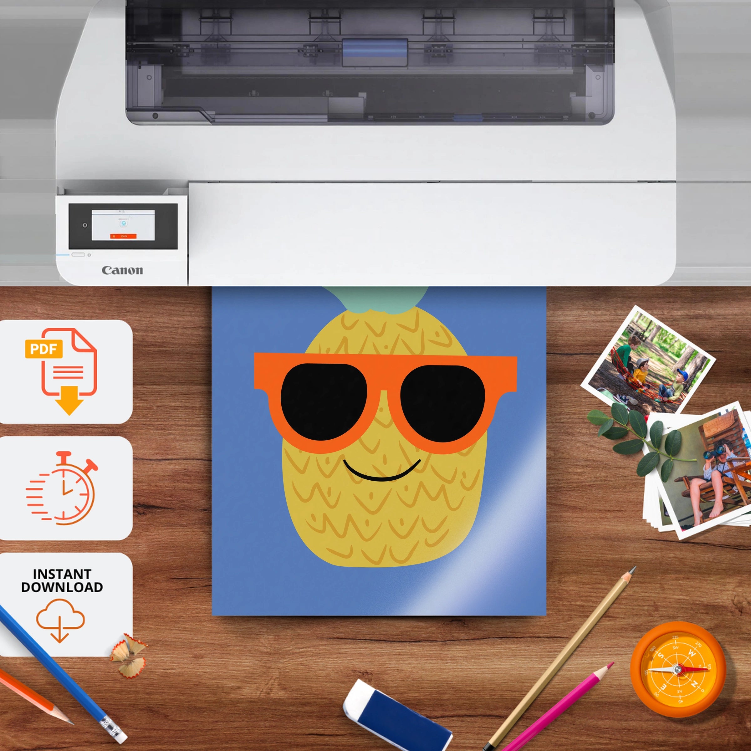 Cool Pineapple Nursery Print - printable nursery wall art, instant download to print at home