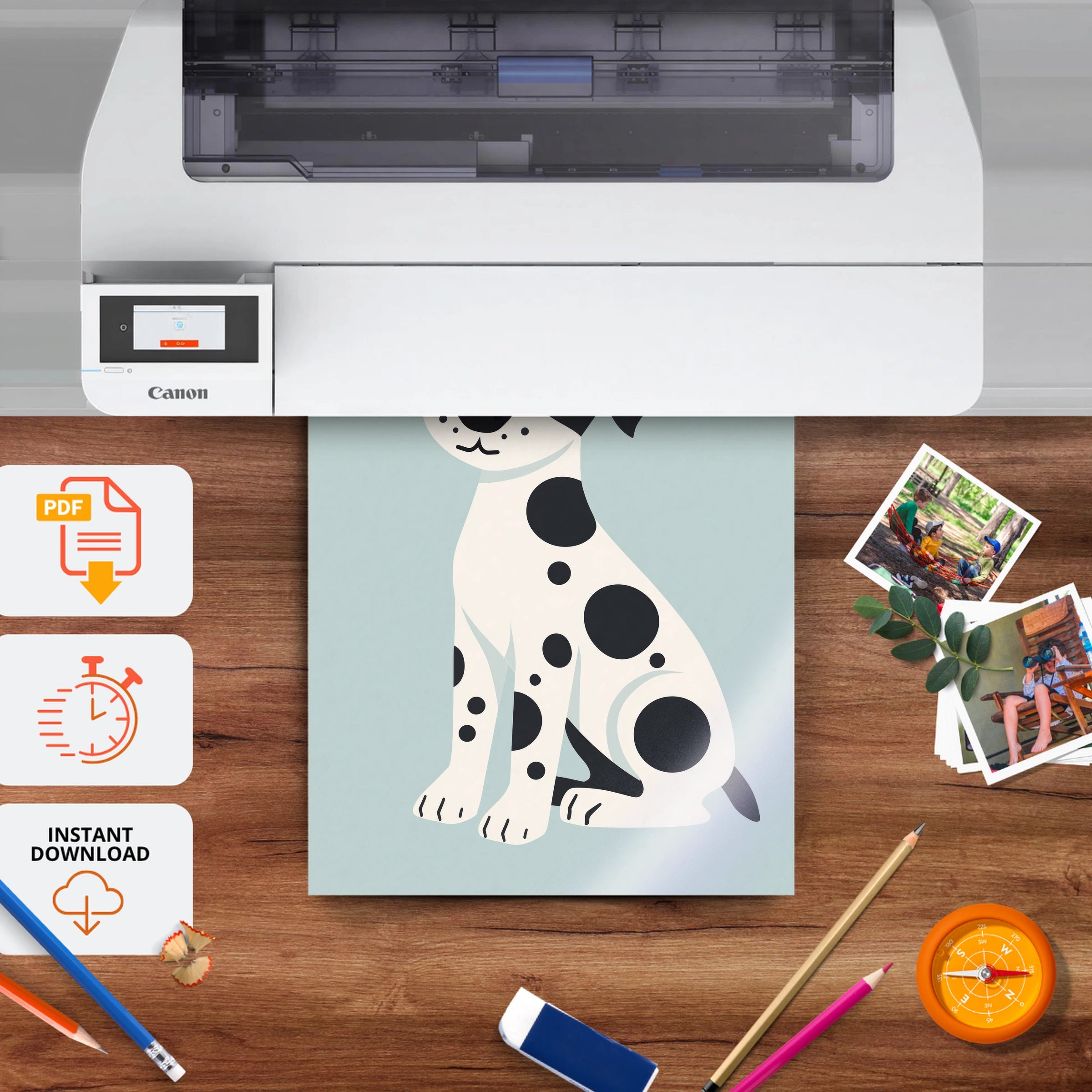 Dalmatian Dog Nursery Print - printable nursery wall art, instant download to print at home