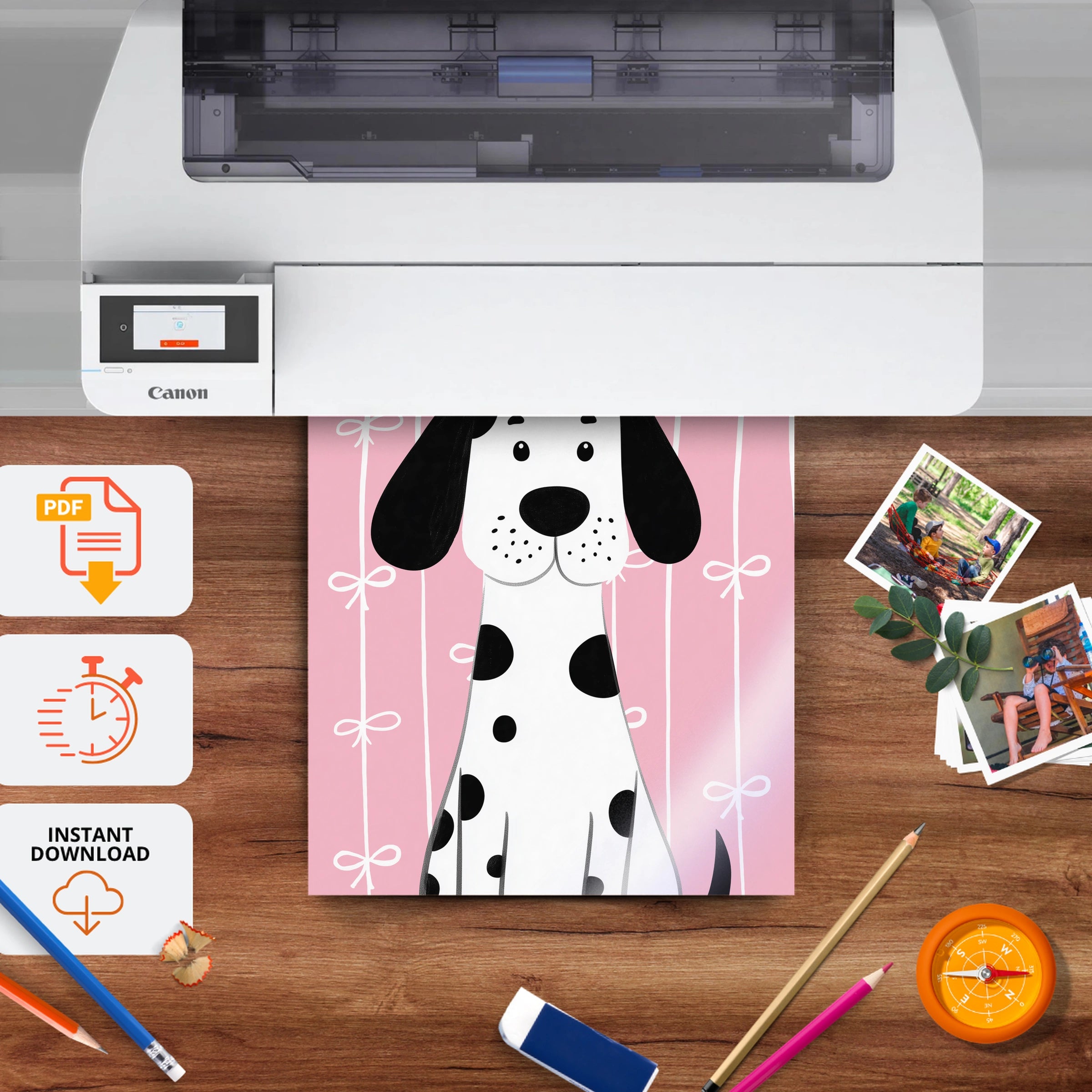 Dalmatian Puppy Nursery Print - printable nursery wall art, instant download to print at home