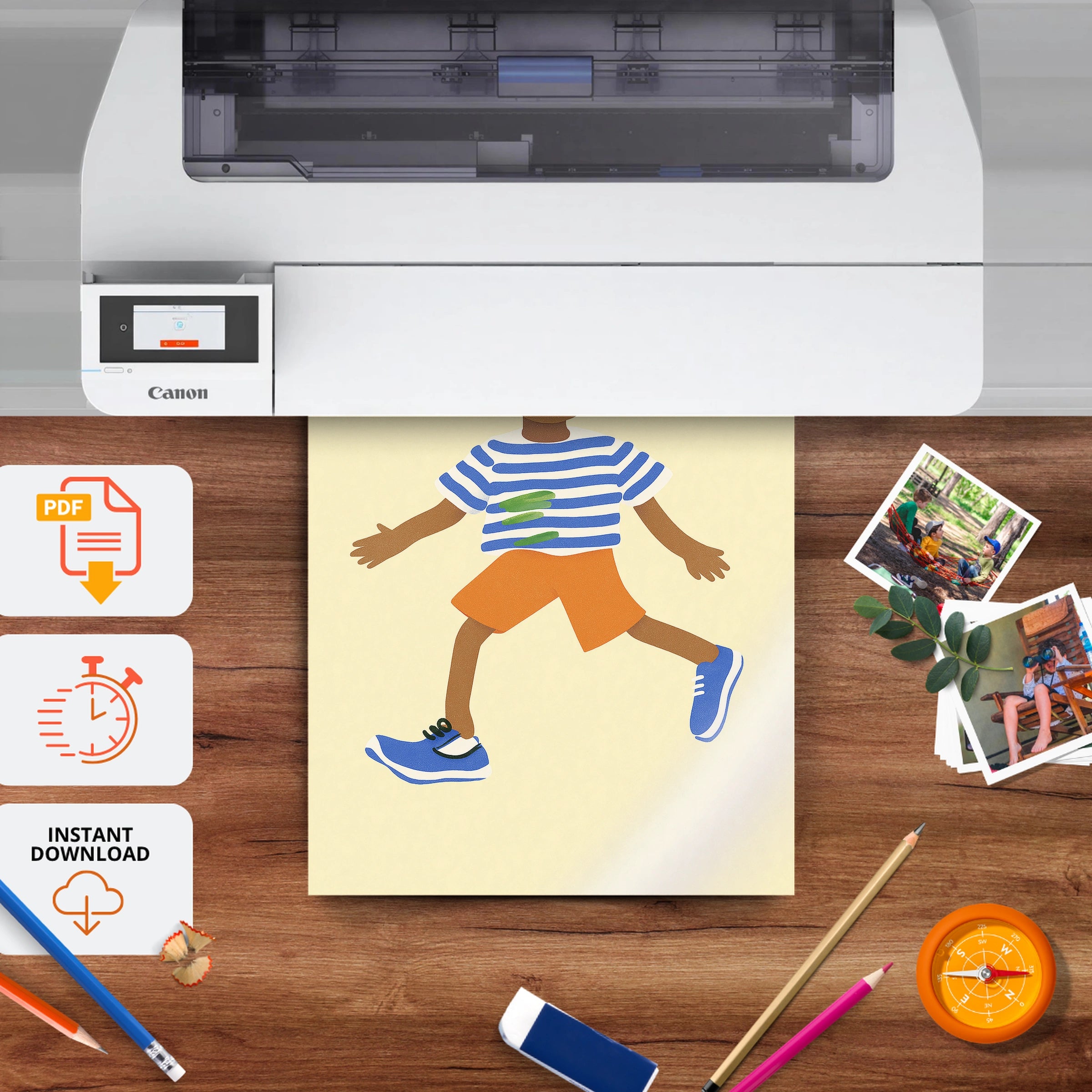 Dancing Boy Nursery Print - printable nursery wall art, instant download to print at home