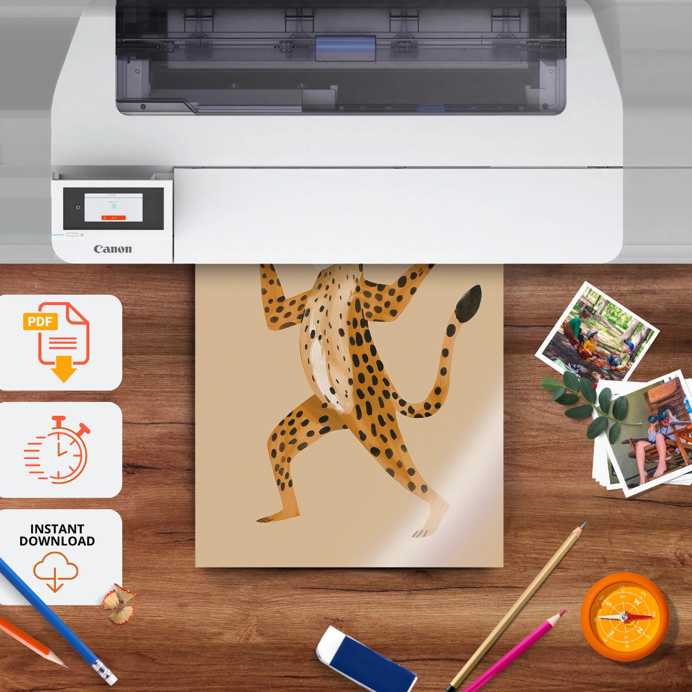 Dapper Cheetah Nursery Print - printable nursery wall art, instant download to print at home