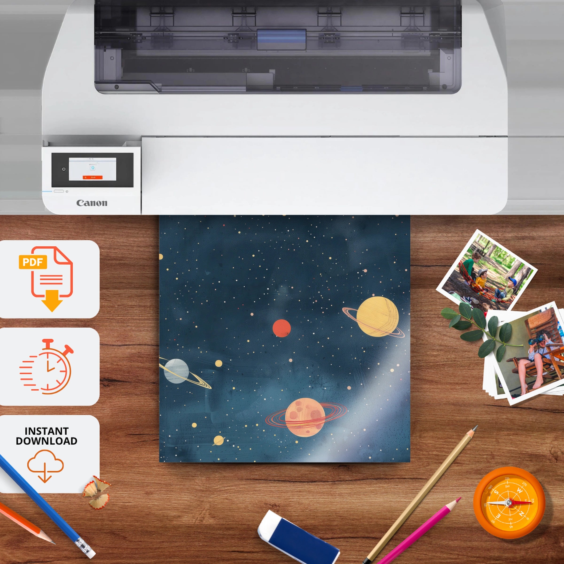Deep Space Nursery Print - printable nursery wall art, instant download to print at home