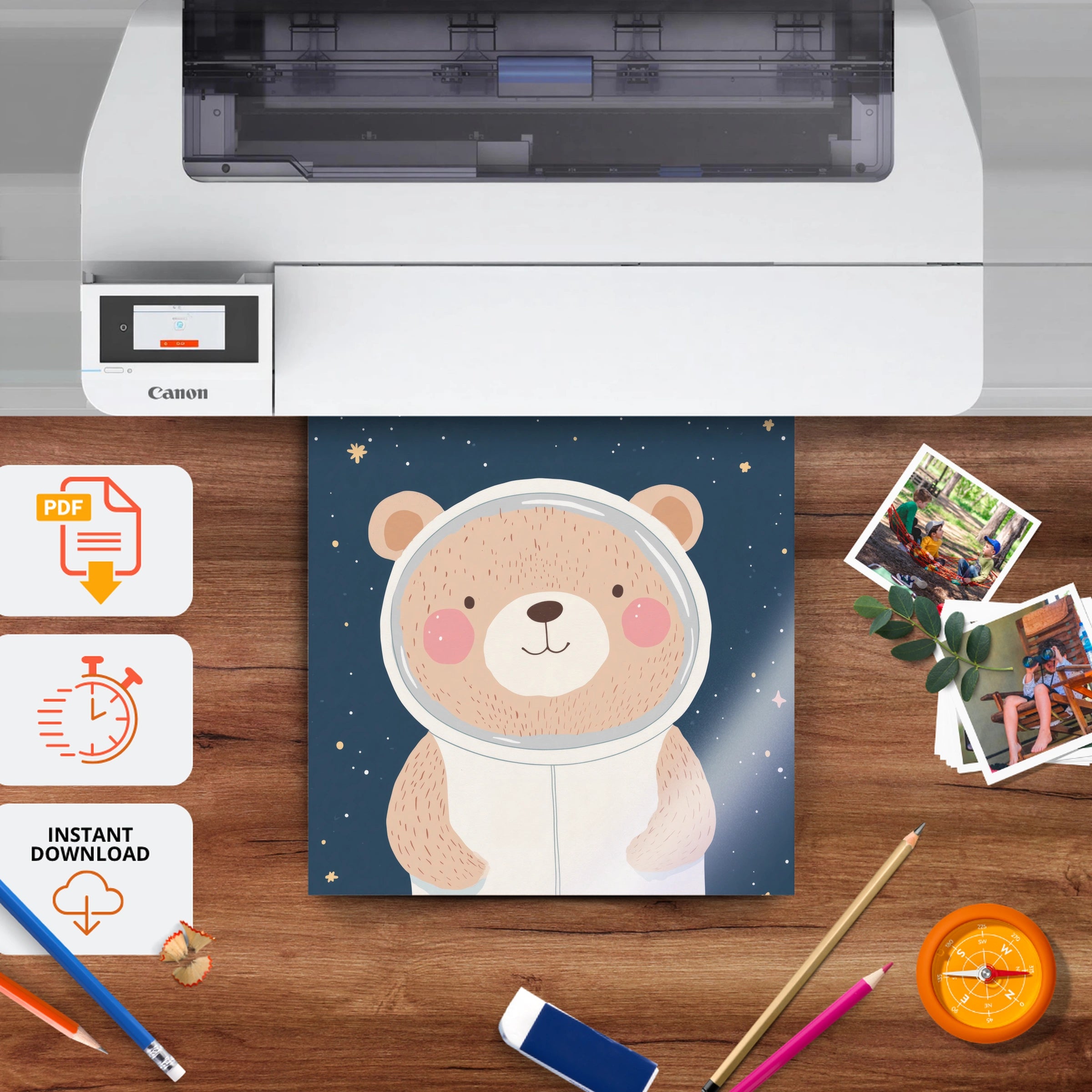 Dream Big Bear Nursery Print - printable nursery wall art, instant download to print at home