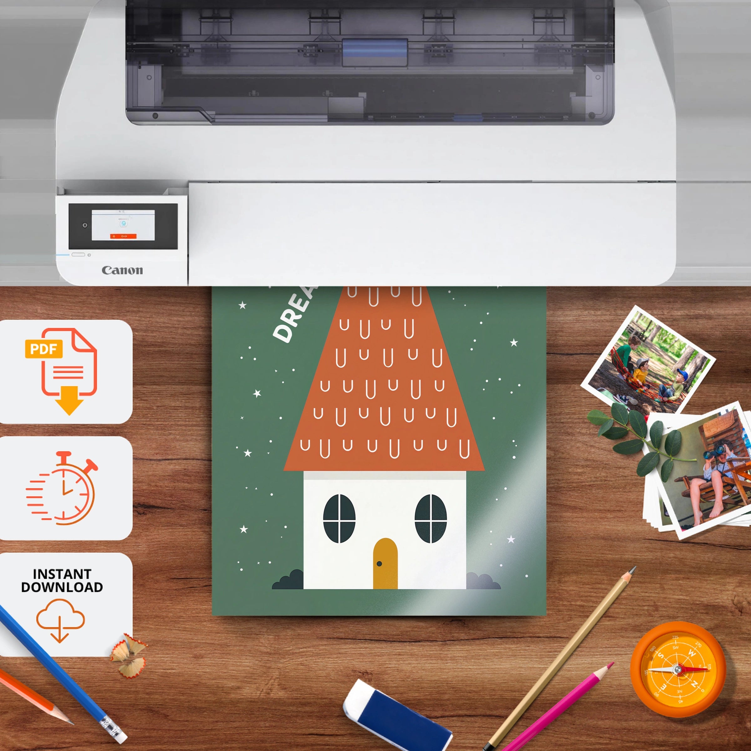 Dream Big House Nursery Print - printable nursery wall art, instant download to print at home