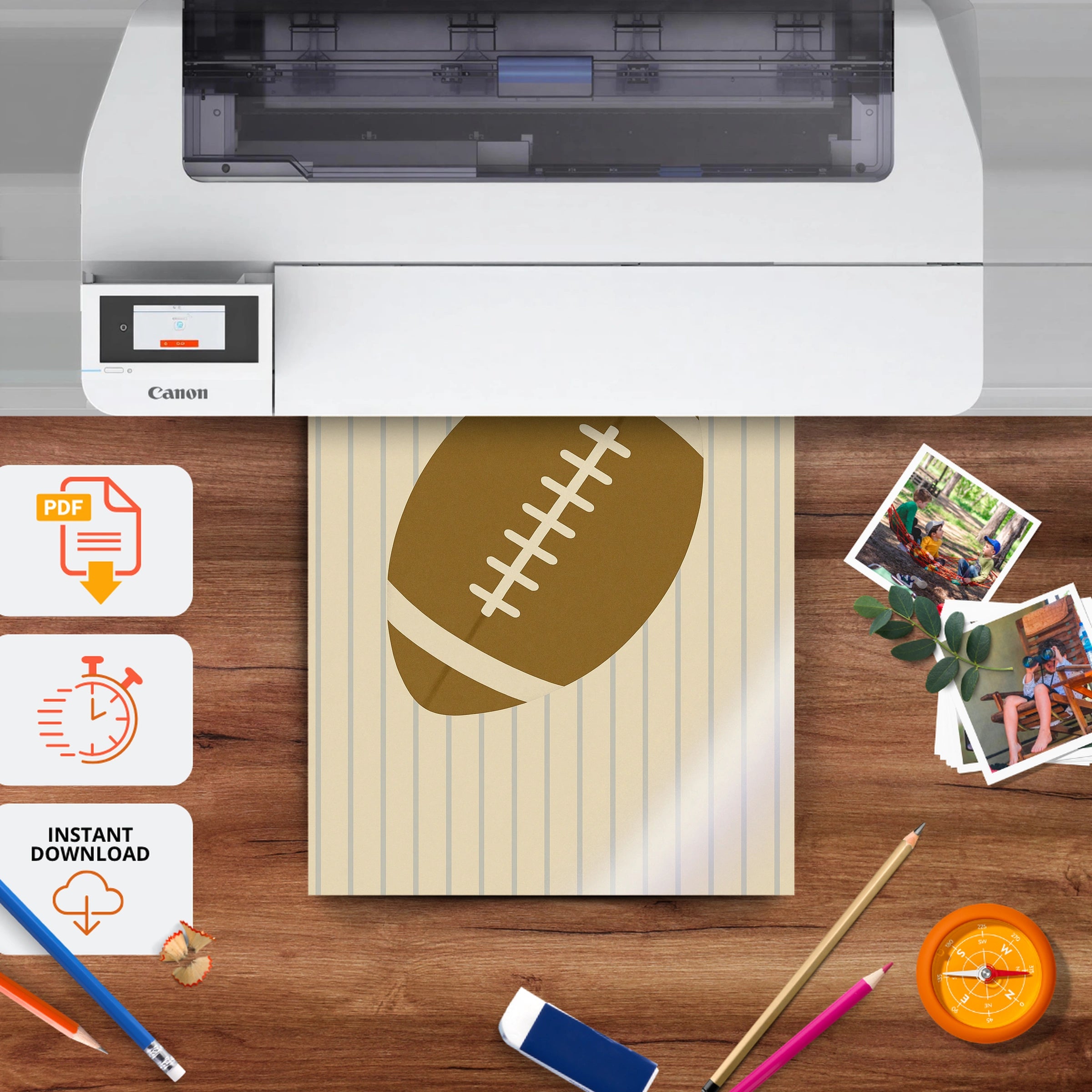 Football Nursery Print - printable nursery wall art, instant download to print at home