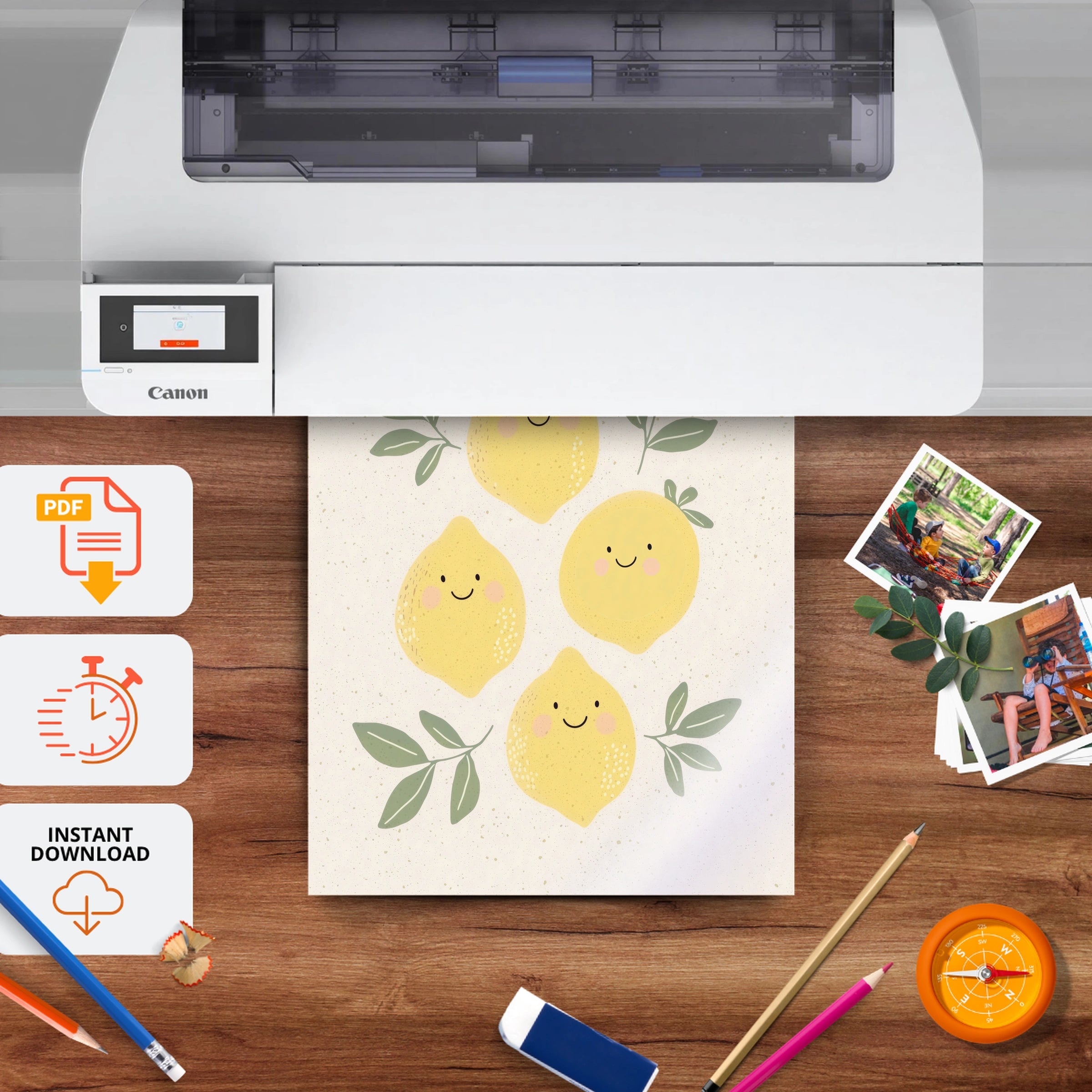 Fresh Lemons Nursery Print - printable nursery wall art, instant download to print at home