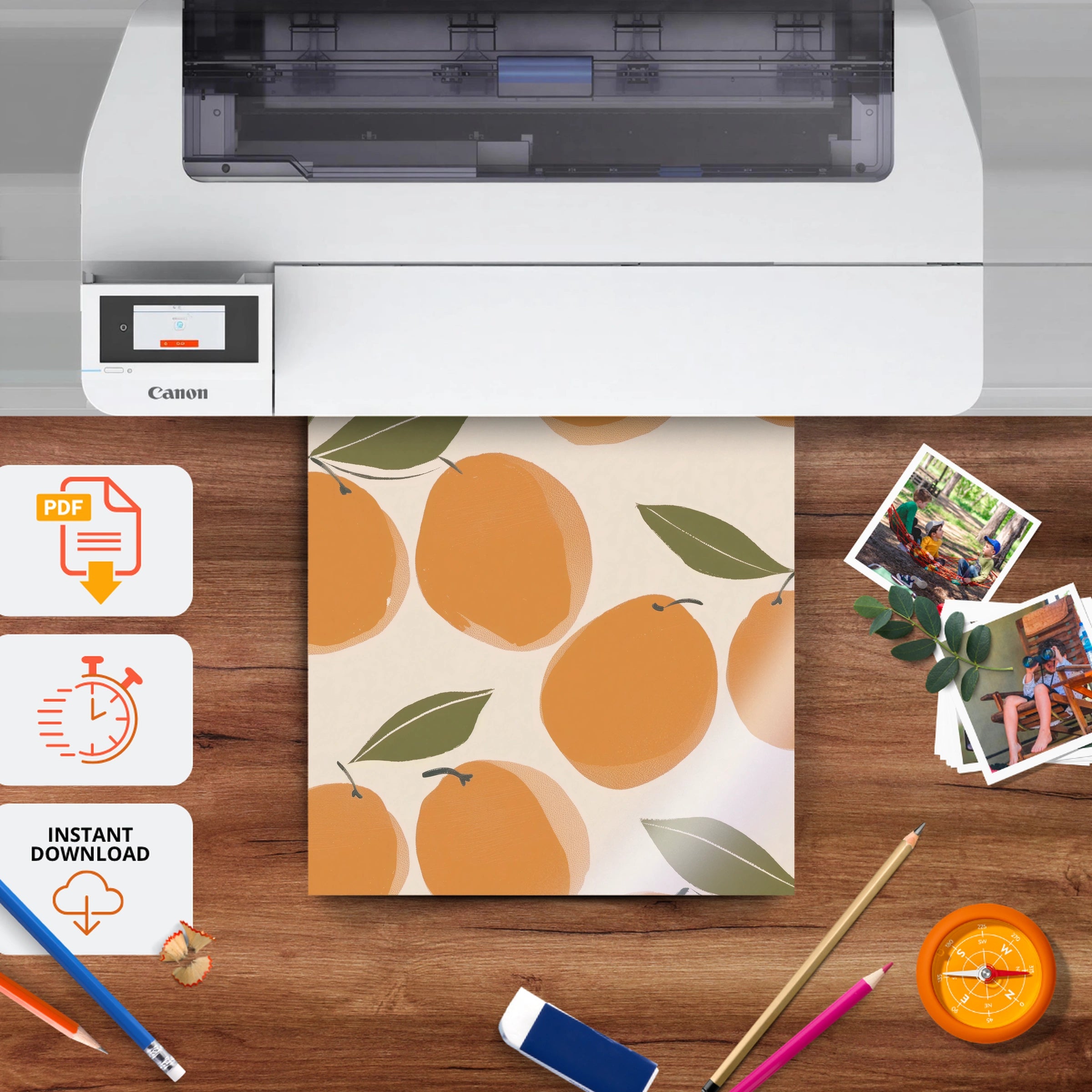Fresh Oranges Nursery Print - printable nursery wall art, instant download to print at home